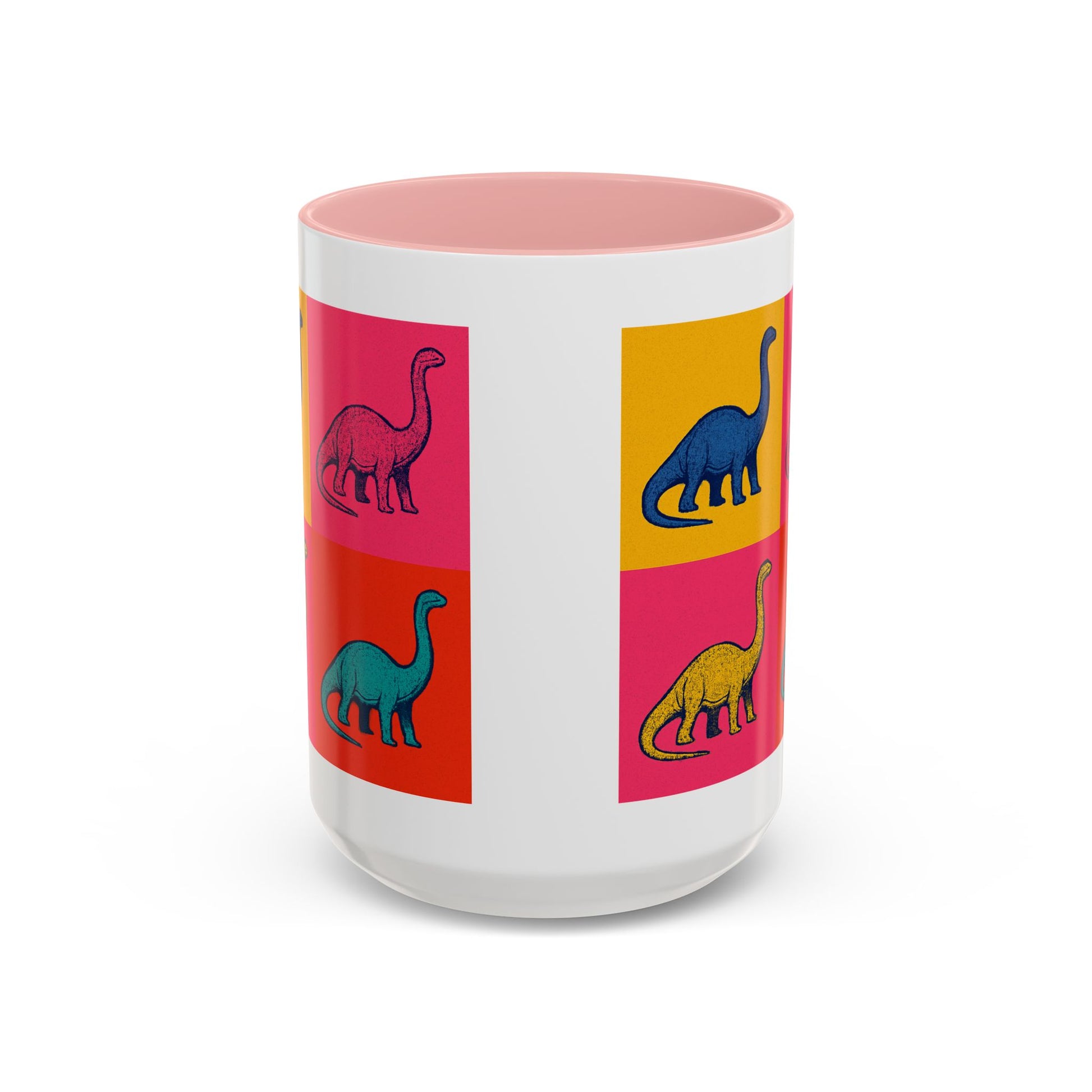Colorful Dinosaur Accent Coffee Mug - Fun Gift for Dino Lovers, Cute Drinkware for Birthdays, Unique Home Decor, Dinosaur Themed