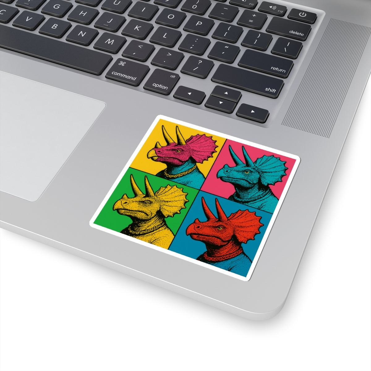 Vibrant Dinosaur Kiss-Cut Stickers, Colorful Triceratops Stickers, Fun Laptop Decals, Unique Party Favors, Gifts for Dino Lovers