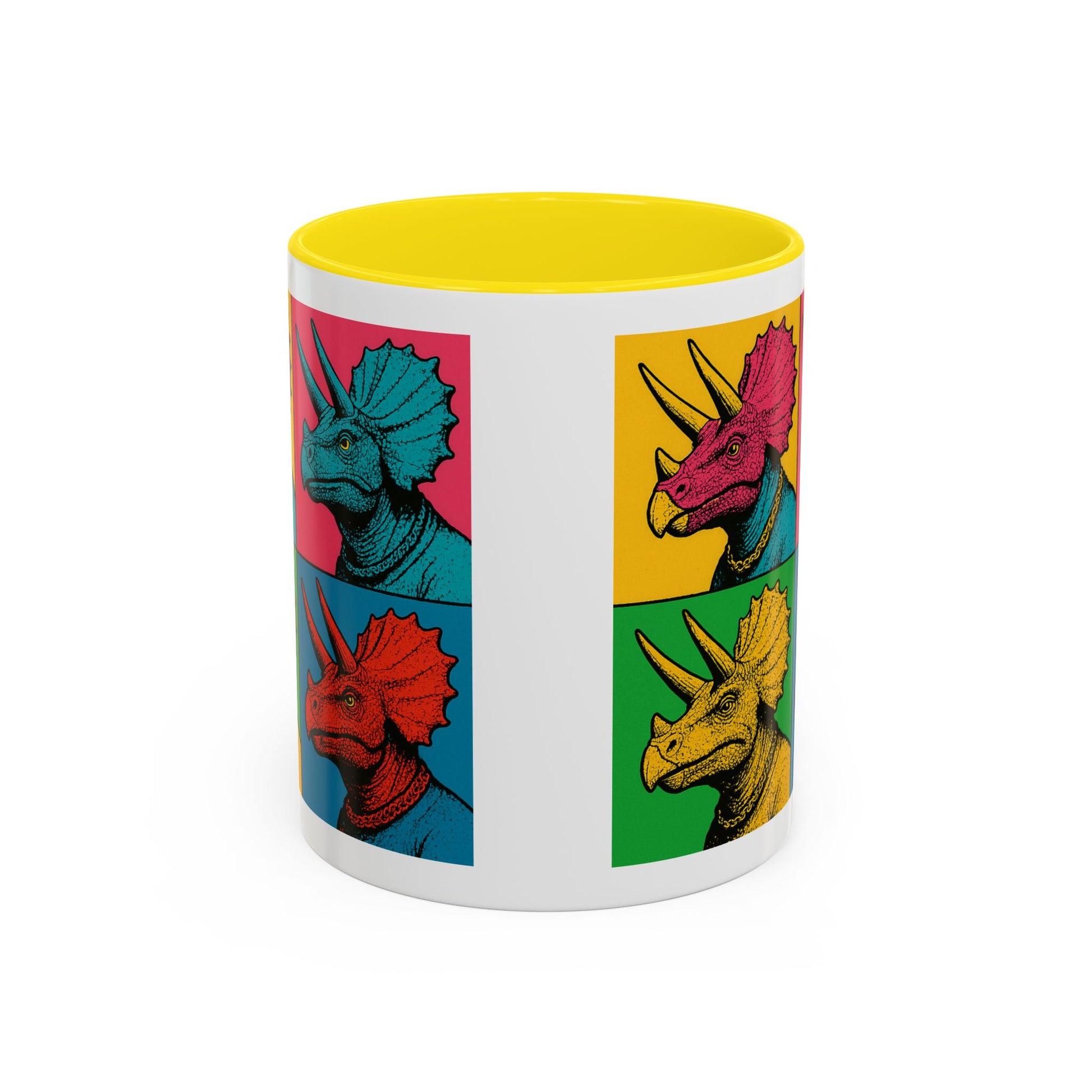 Colorful Triceratops Accent Coffee Mug - Funky Dinosaur Mug, Gift for Dino Lovers, Pop Art Coffee Cup, Holiday or Birthday Gift, Cute [...]