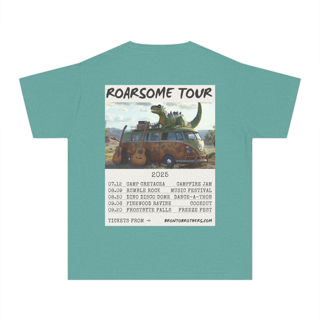 Youth Midweight Tee with Dino Adventure Design for Kids, Perfect for Summer Fun, Birthday Parties, Concerts, or Roarsome Events!