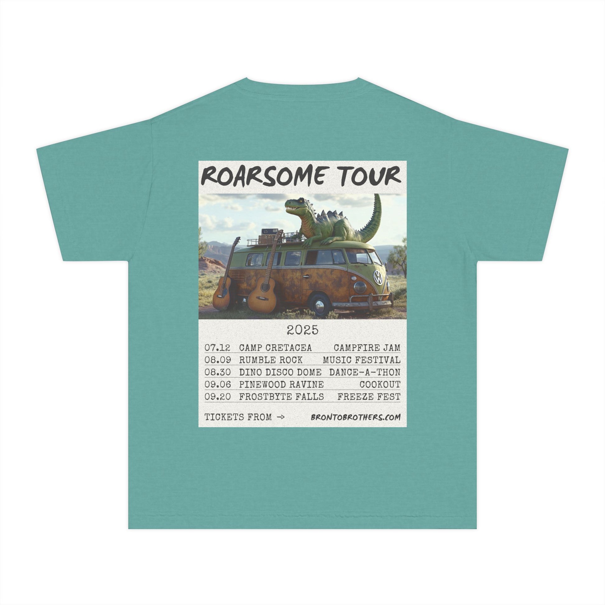 Youth Midweight Tee with Dino Adventure Design for Kids, Perfect for Summer Fun, Birthday Parties, Concerts, or Roarsome Events!