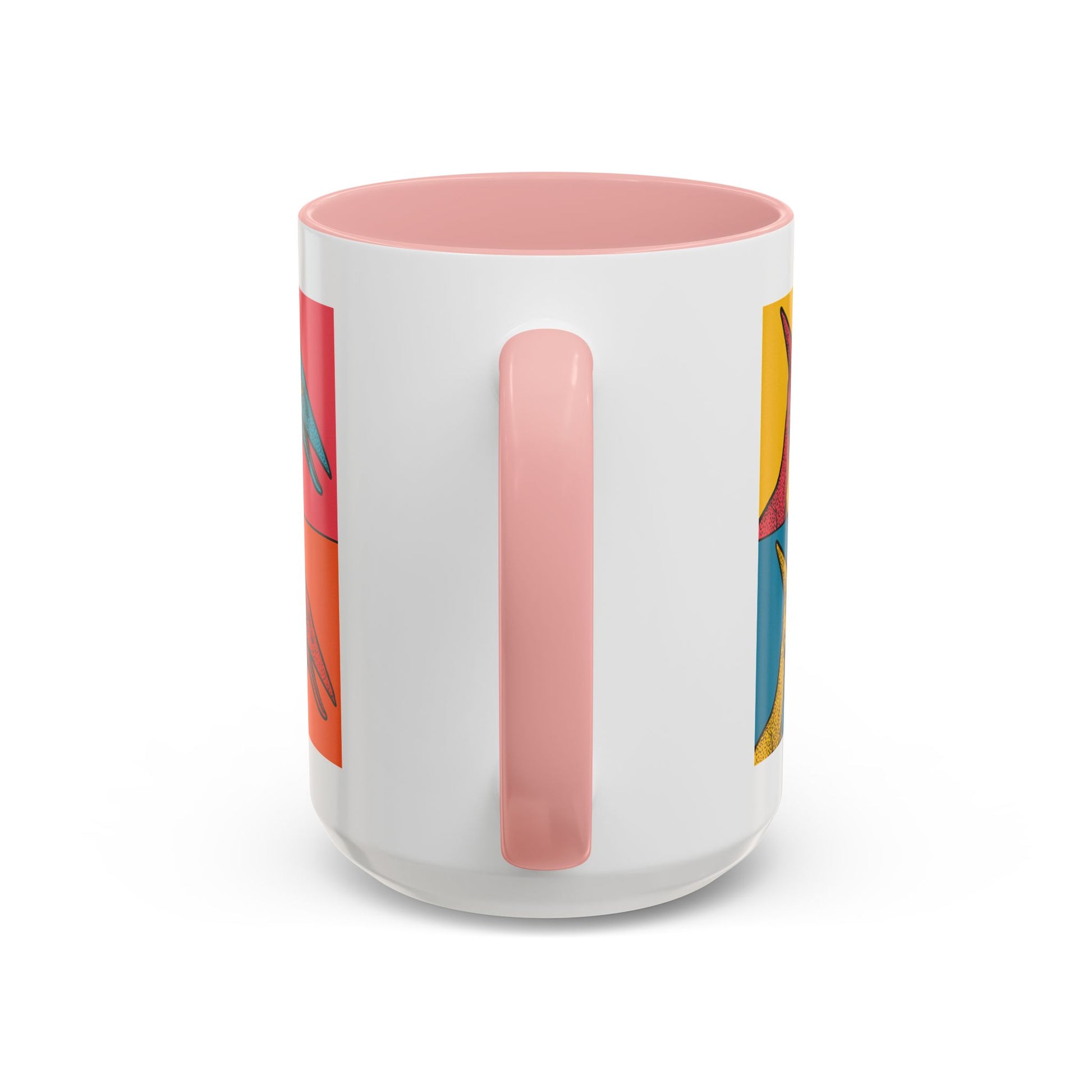 Vibrant Dinosaur Accent Coffee Mug - Quirky Gift for Pterodactyl Lovers, Unique Kitchen Decor, Colorful Ceramic Mug