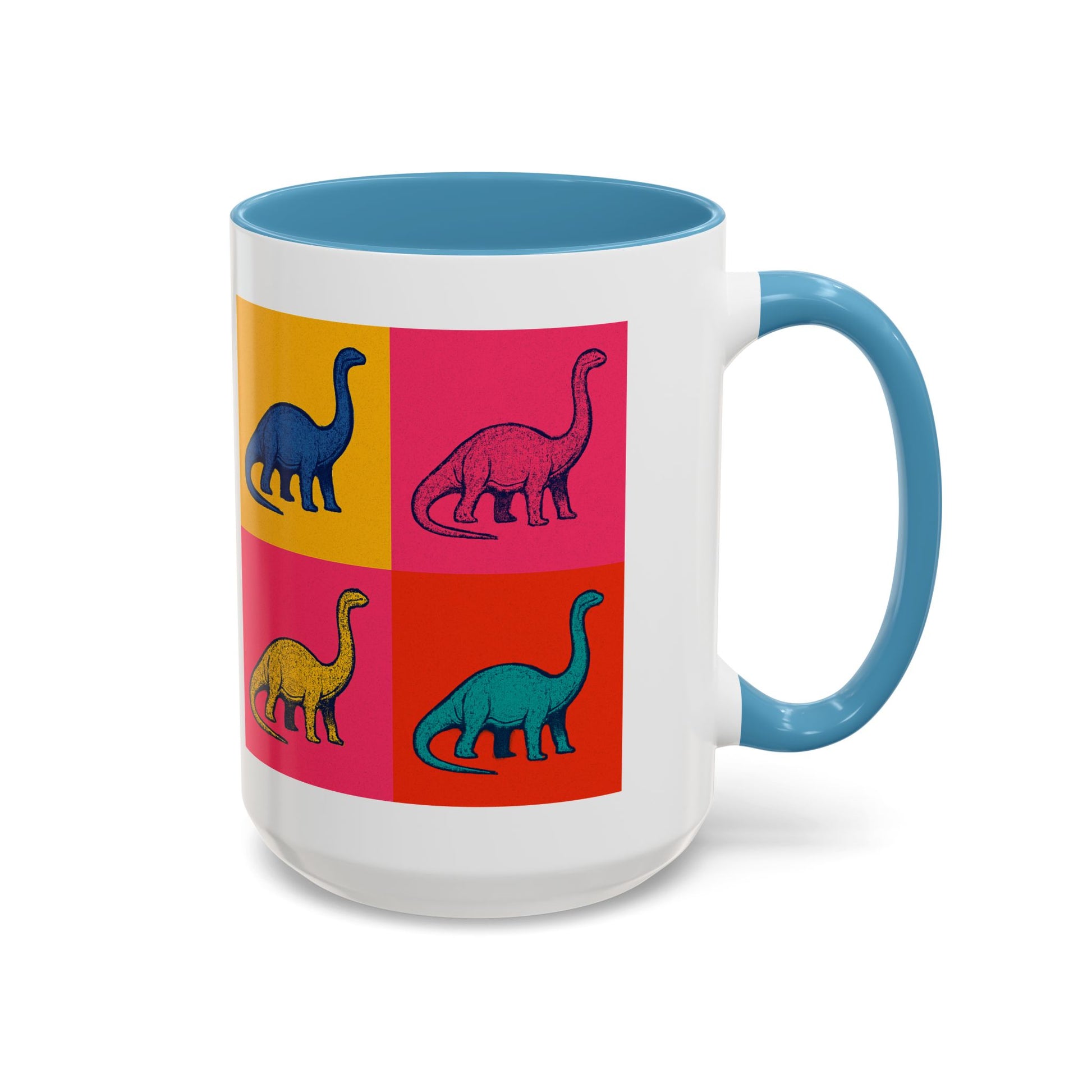 Colorful Dinosaur Accent Coffee Mug - Fun Gift for Dino Lovers, Cute Drinkware for Birthdays, Unique Home Decor, Dinosaur Themed