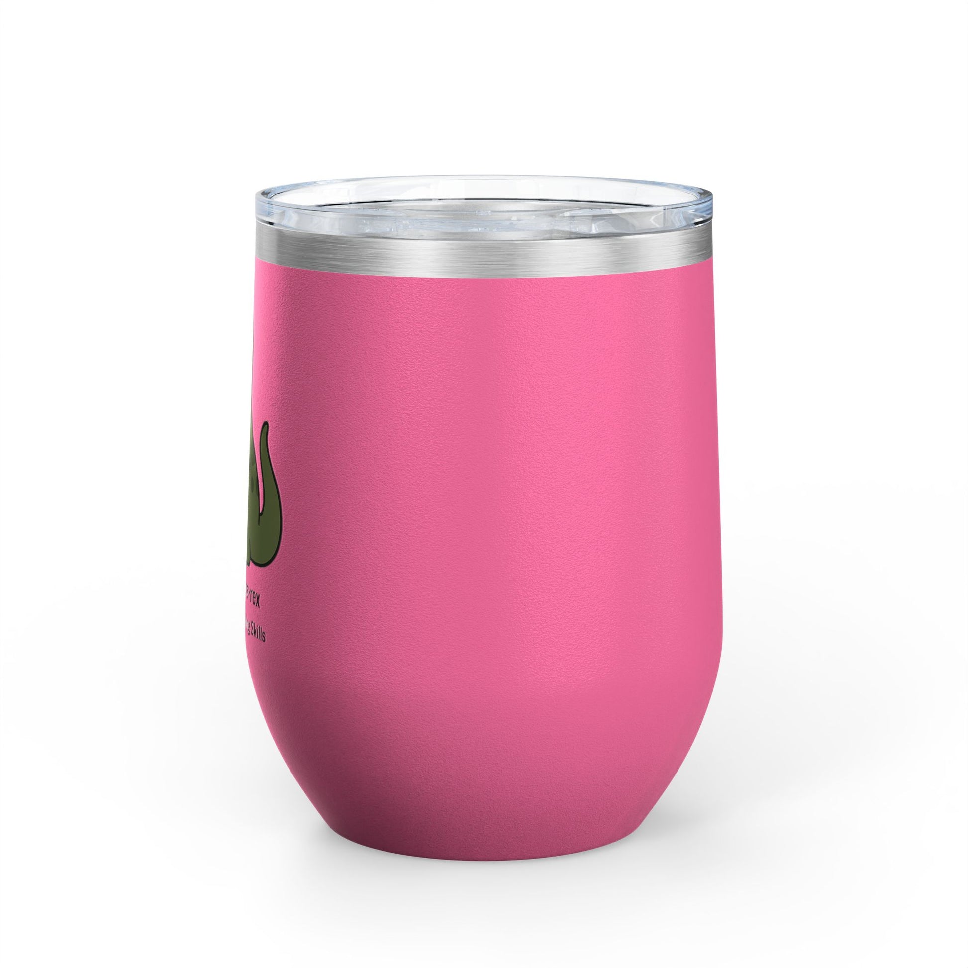 Wine Tumbler with Dinosaur Anxiety, Funny Gift for Dinosaur Lovers, Cute Travel Mug, Humor for Wine Enthusiasts, T-Rex Coping Skills Cup