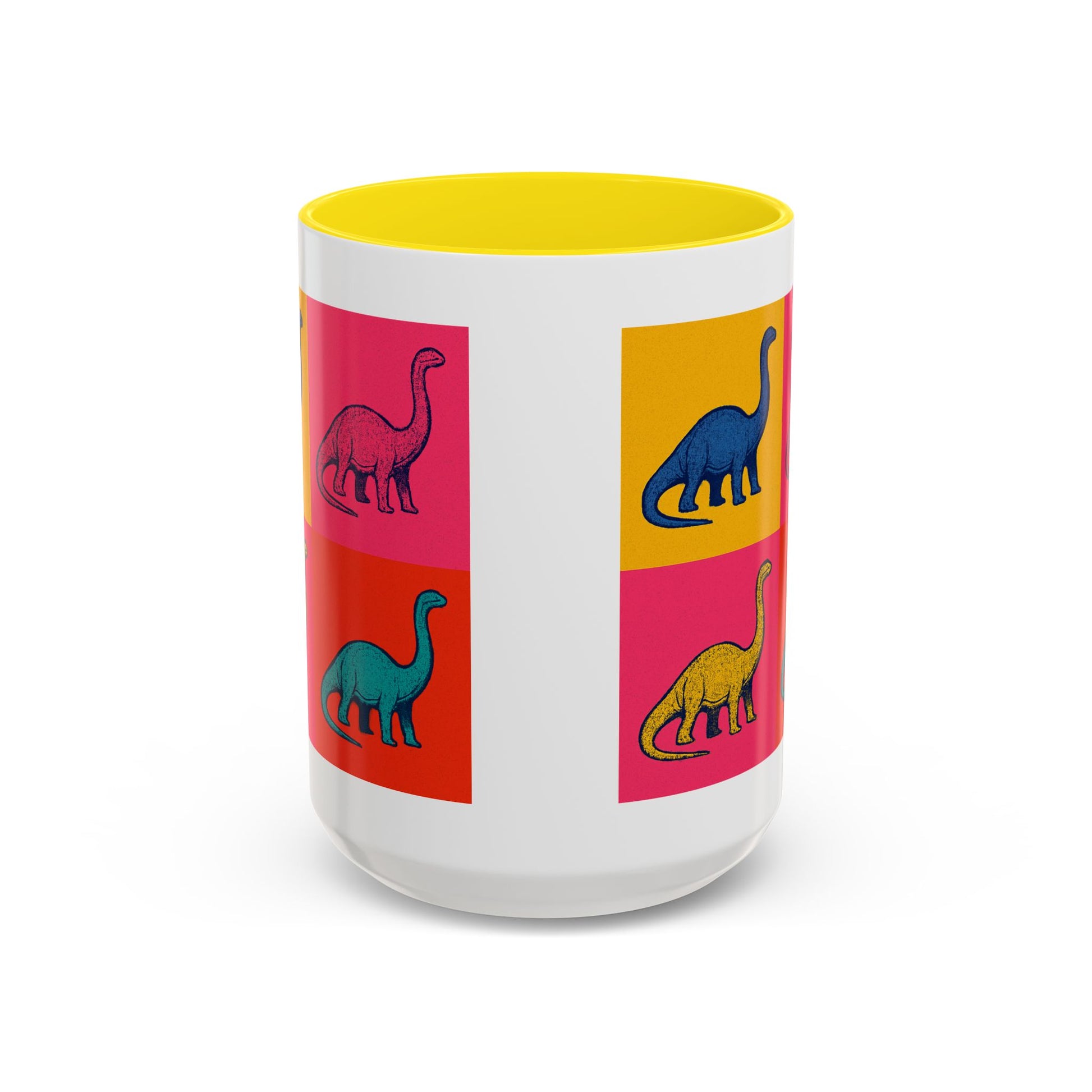 Colorful Dinosaur Accent Coffee Mug - Fun Gift for Dino Lovers, Cute Drinkware for Birthdays, Unique Home Decor, Dinosaur Themed