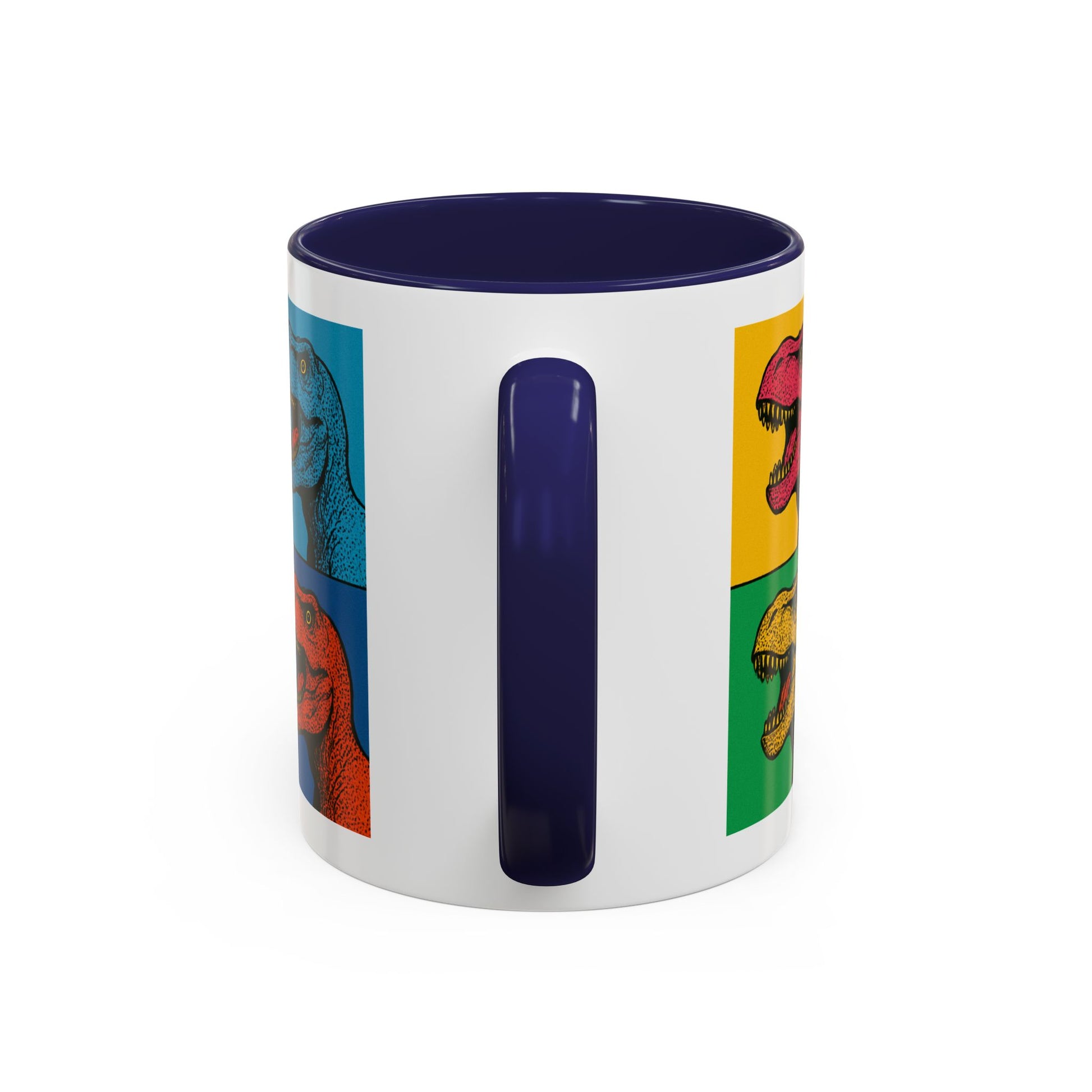 Dinosaur Accent Coffee Mug - Colorful T-Rex Design, Fun Gift for Kids, Perfect for Birthdays, Coffee Lover, Dinosaur Enthusiast