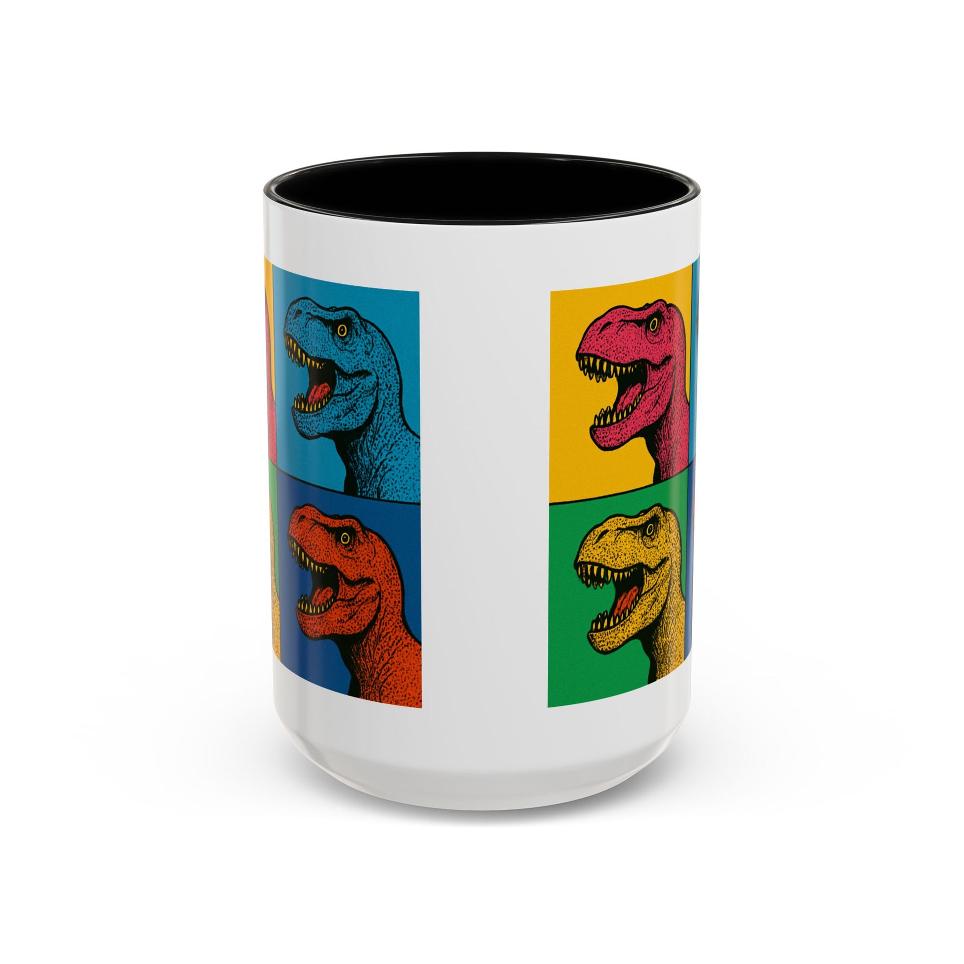 Dinosaur Accent Coffee Mug - Colorful T-Rex Design, Fun Gift for Kids, Perfect for Birthdays, Coffee Lover, Dinosaur Enthusiast