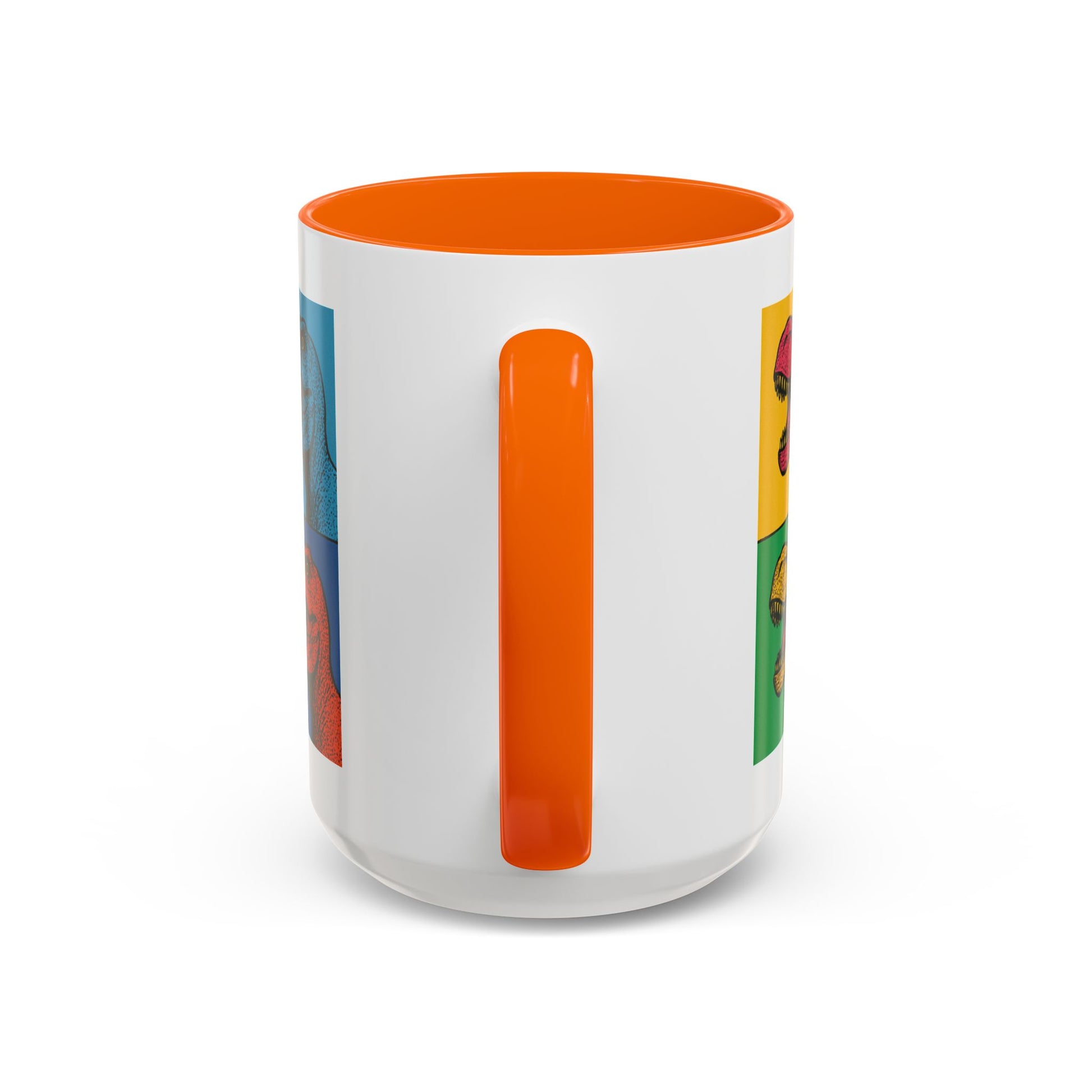 Dinosaur Accent Coffee Mug - Colorful T-Rex Design, Fun Gift for Kids, Perfect for Birthdays, Coffee Lover, Dinosaur Enthusiast