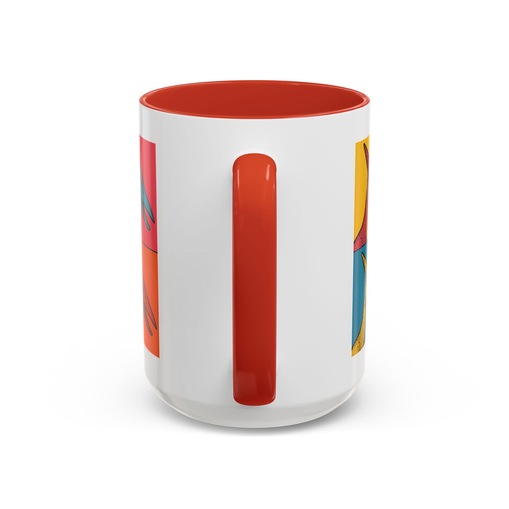 Vibrant Dinosaur Accent Coffee Mug - Quirky Gift for Pterodactyl Lovers, Unique Kitchen Decor, Colorful Ceramic Mug