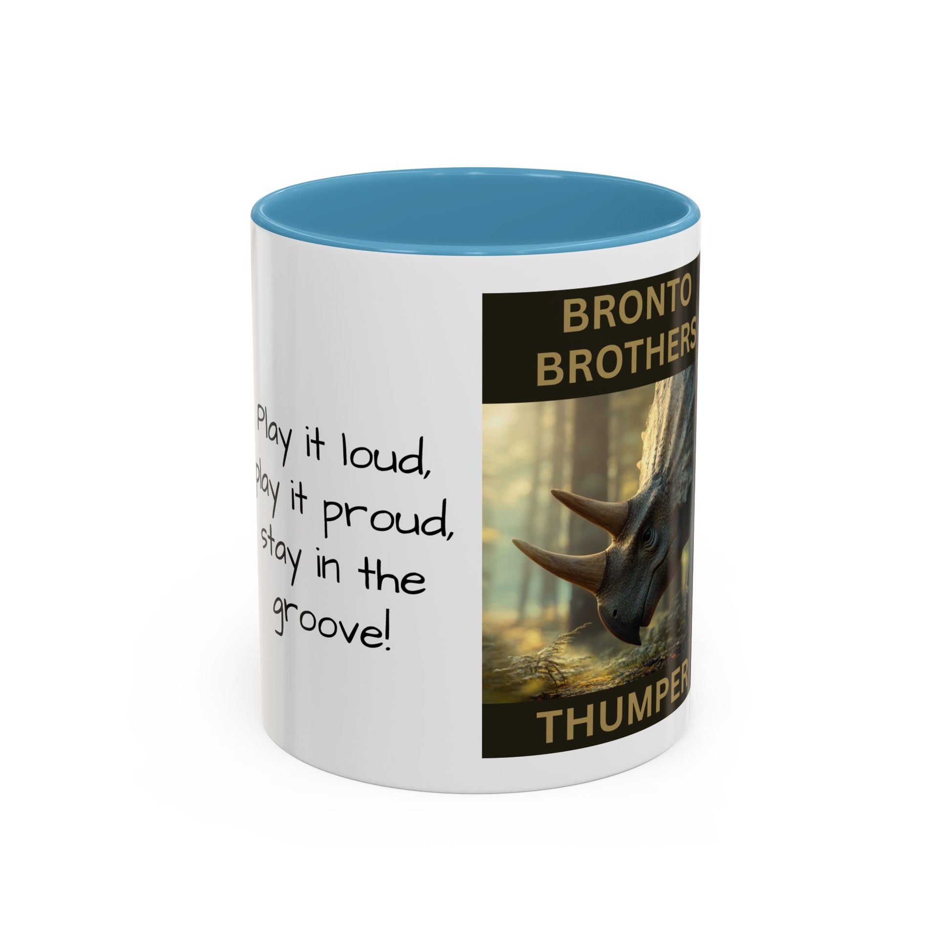 Thumper the Drummer Bronto Brothers Collector Dinosaur Mug