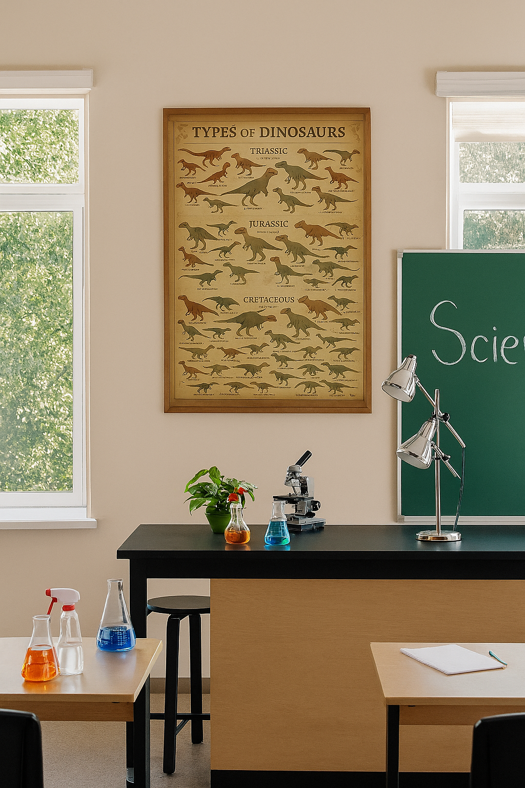 Vintage Dinosaur Poster Print, Educational Wall Art, Kids Room Decor, Children's Gift, Classroom Wall Art