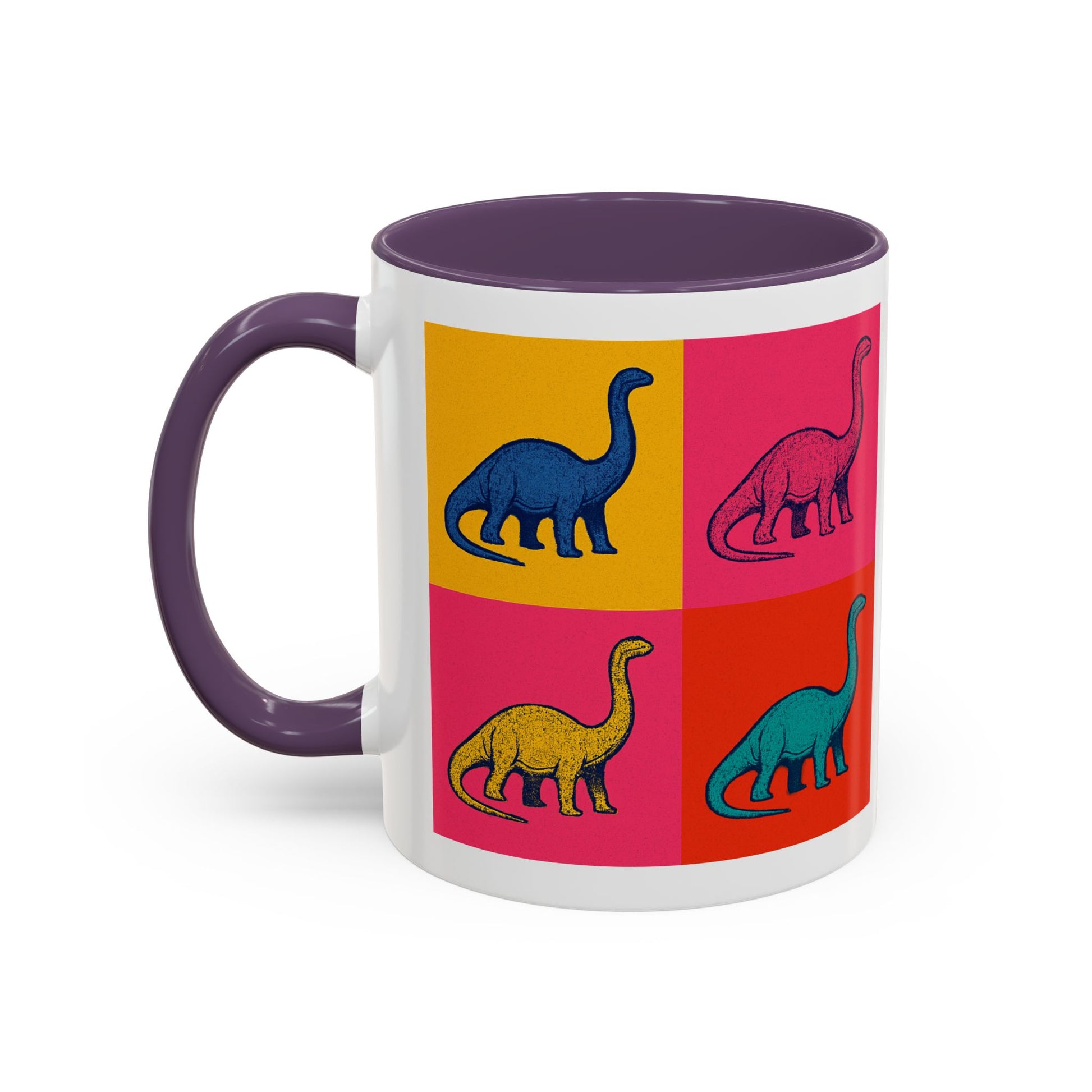 Colorful Dinosaur Accent Coffee Mug - Fun Gift for Dino Lovers, Cute Drinkware for Birthdays, Unique Home Decor, Dinosaur Themed
