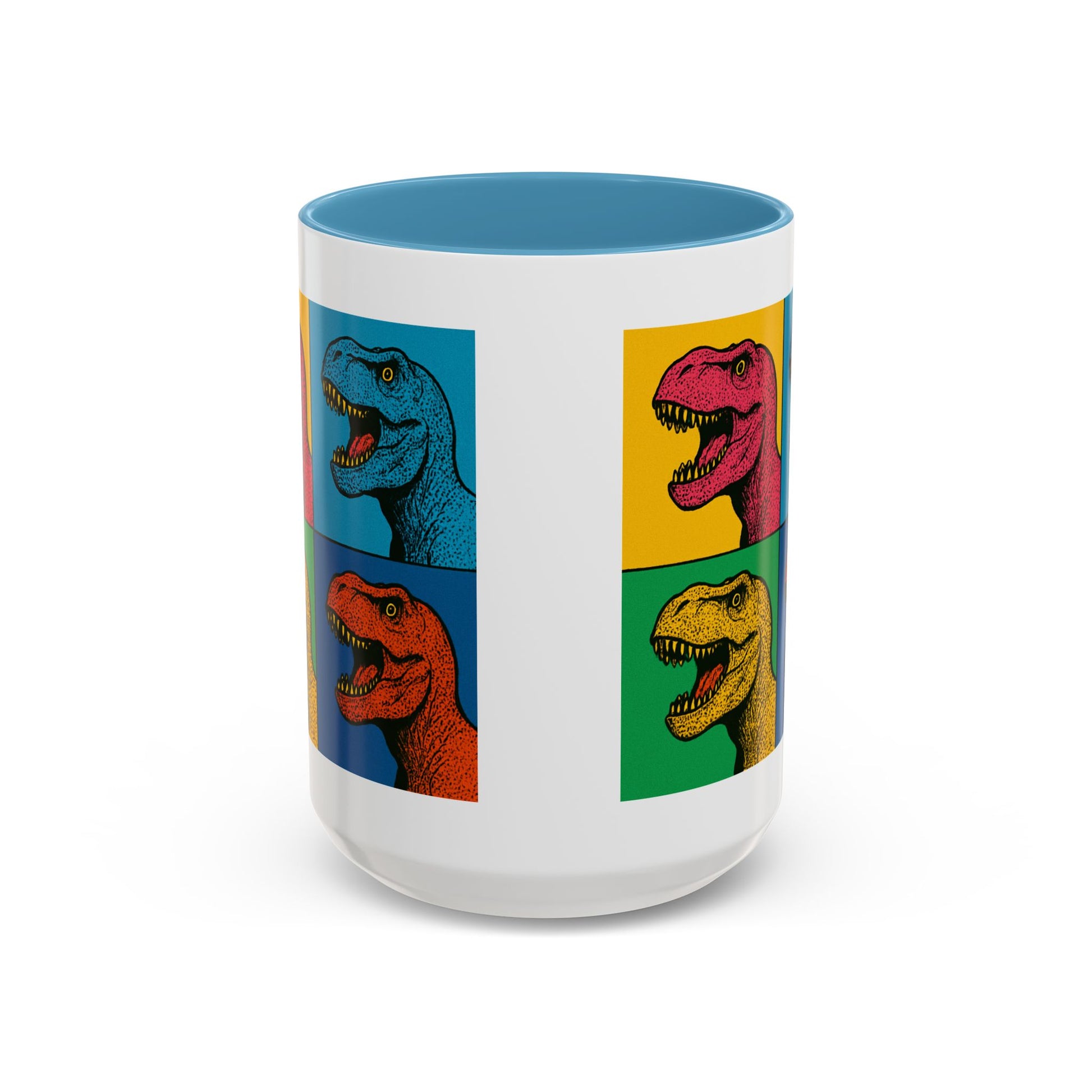 Dinosaur Accent Coffee Mug - Colorful T-Rex Design, Fun Gift for Kids, Perfect for Birthdays, Coffee Lover, Dinosaur Enthusiast