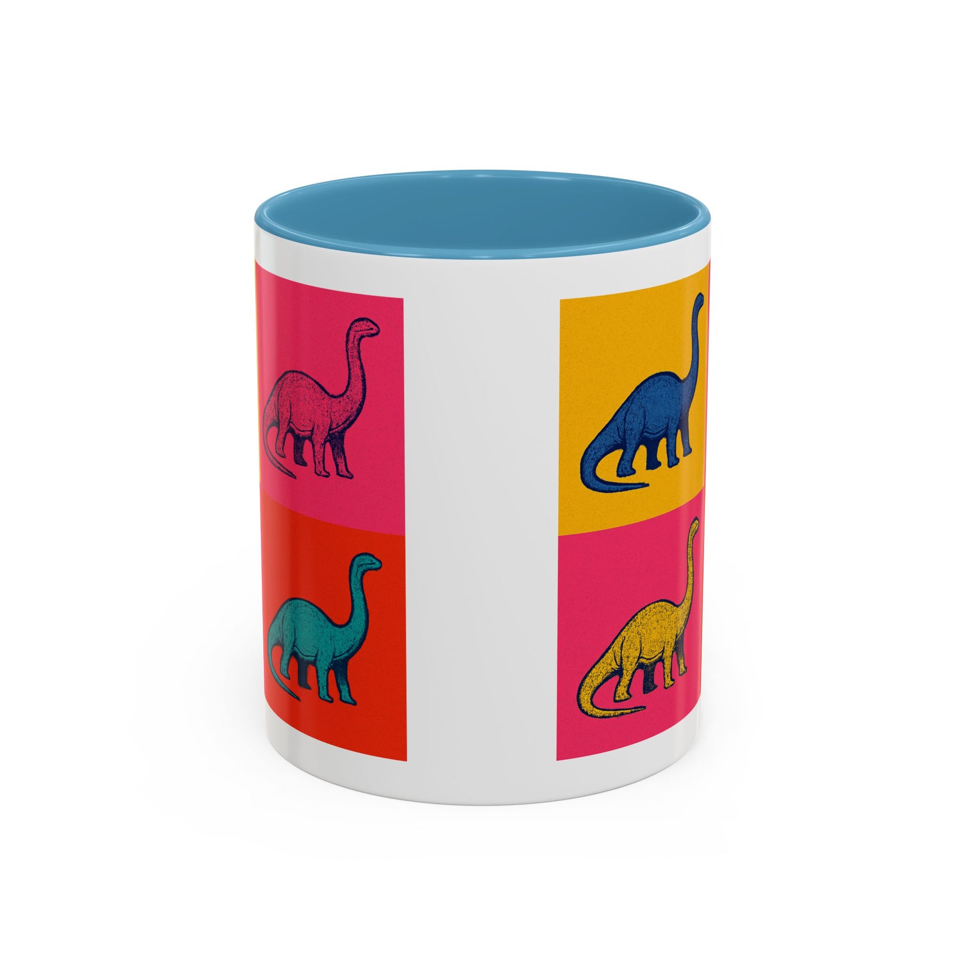 Colorful Dinosaur Accent Coffee Mug - Fun Gift for Dino Lovers, Cute Drinkware for Birthdays, Unique Home Decor, Dinosaur Themed