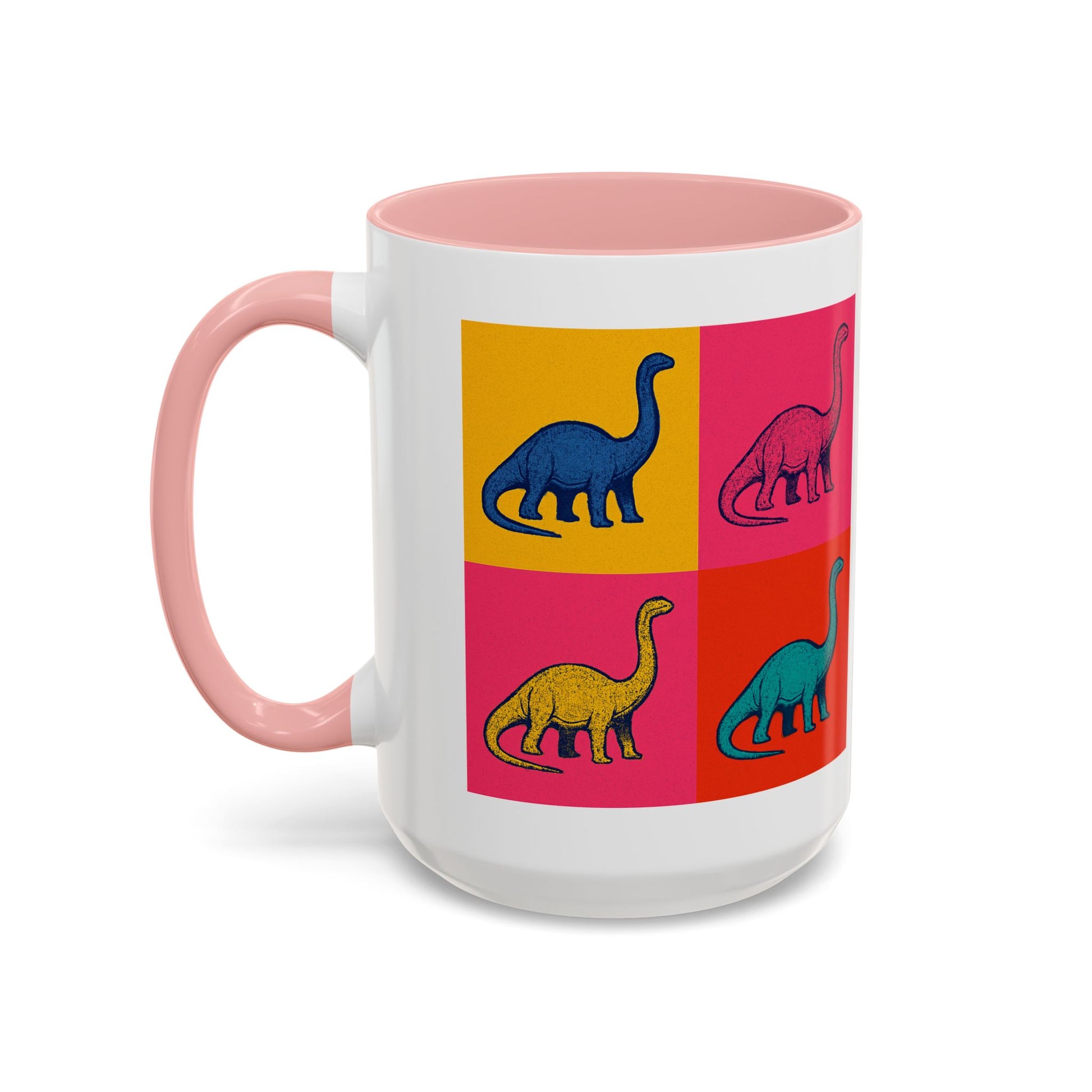 Colorful Dinosaur Accent Coffee Mug - Fun Gift for Dino Lovers, Cute Drinkware for Birthdays, Unique Home Decor, Dinosaur Themed