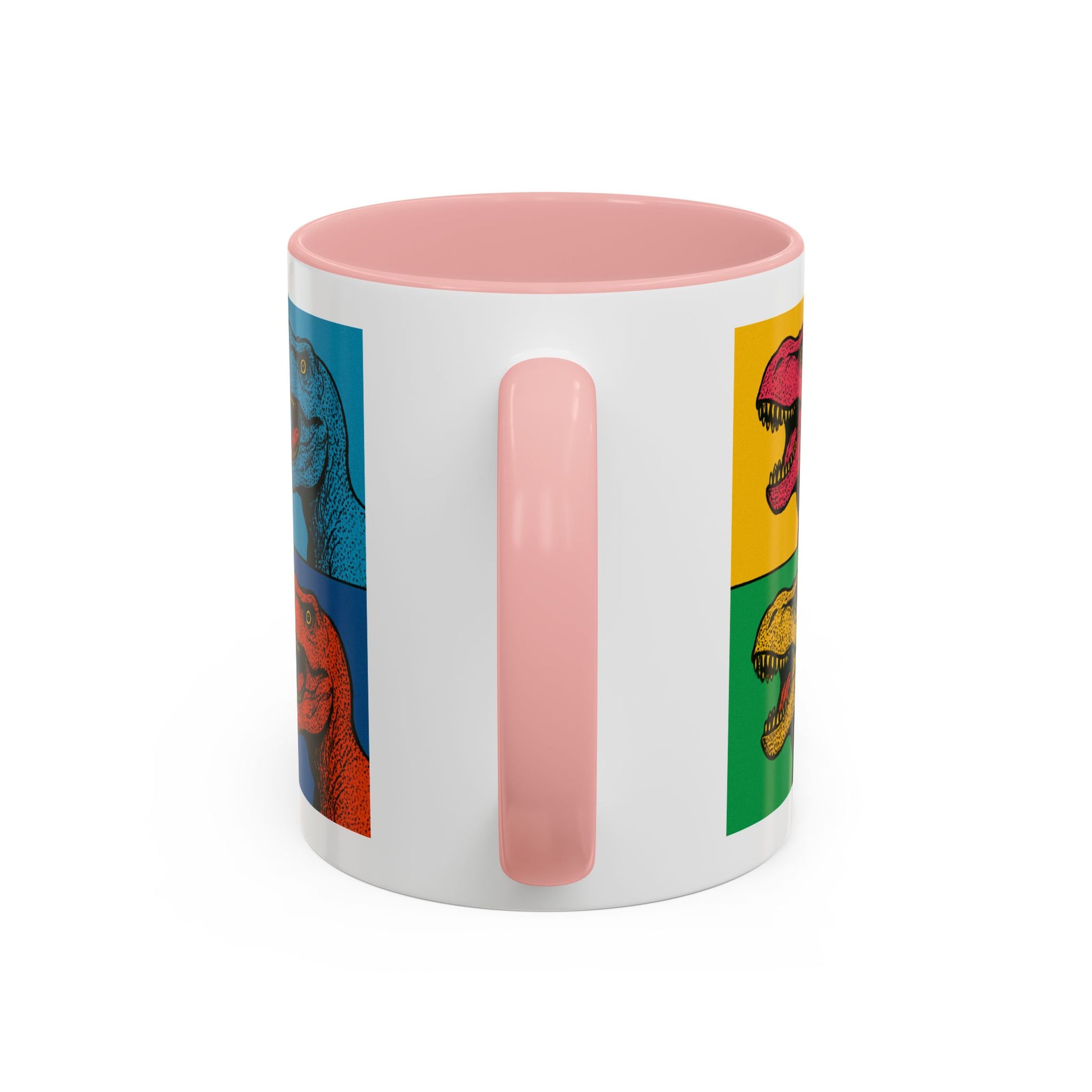 Dinosaur Accent Coffee Mug - Colorful T-Rex Design, Fun Gift for Kids, Perfect for Birthdays, Coffee Lover, Dinosaur Enthusiast