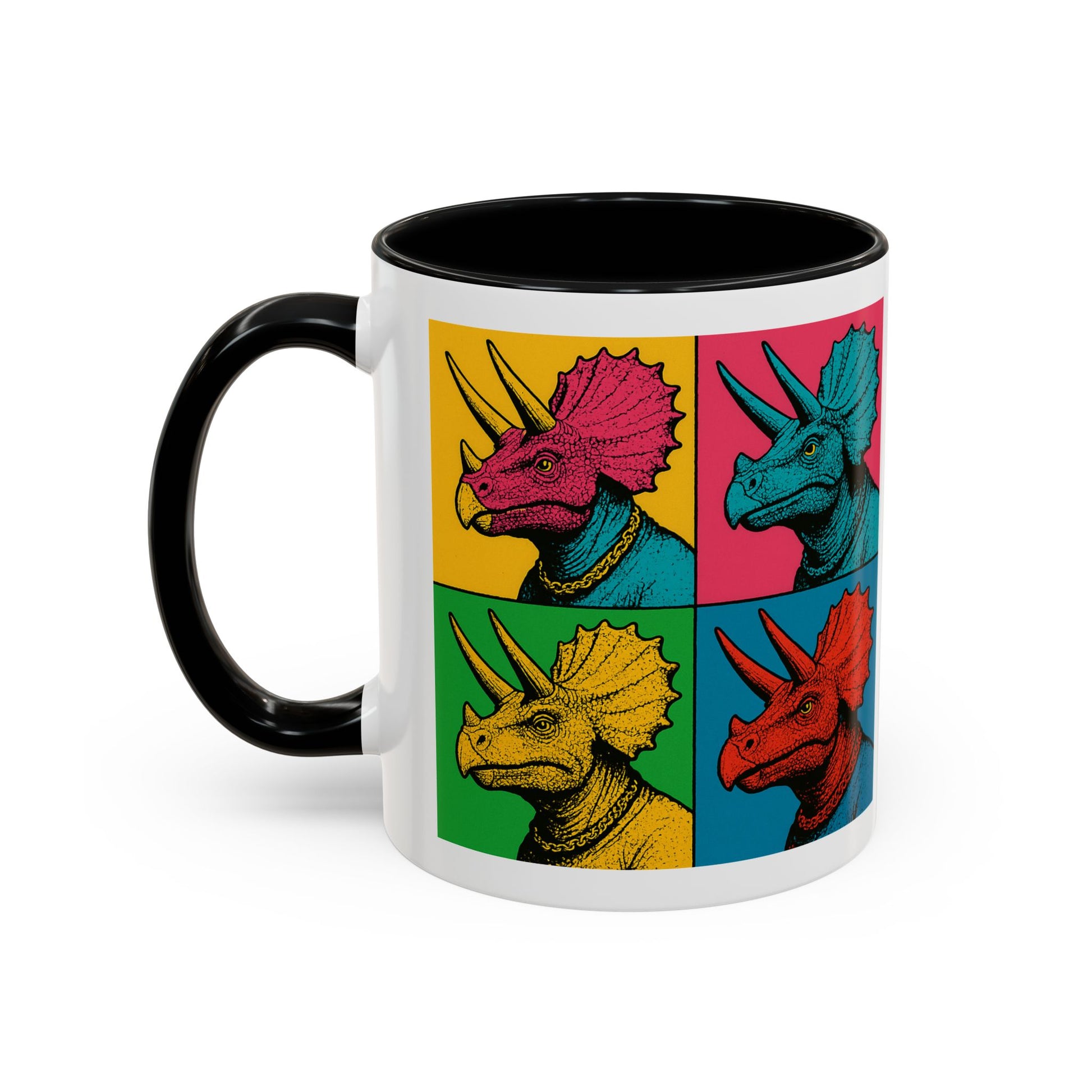 Colorful Triceratops Accent Coffee Mug - Funky Dinosaur Mug, Gift for Dino Lovers, Pop Art Coffee Cup, Holiday or Birthday Gift, Cute [...]