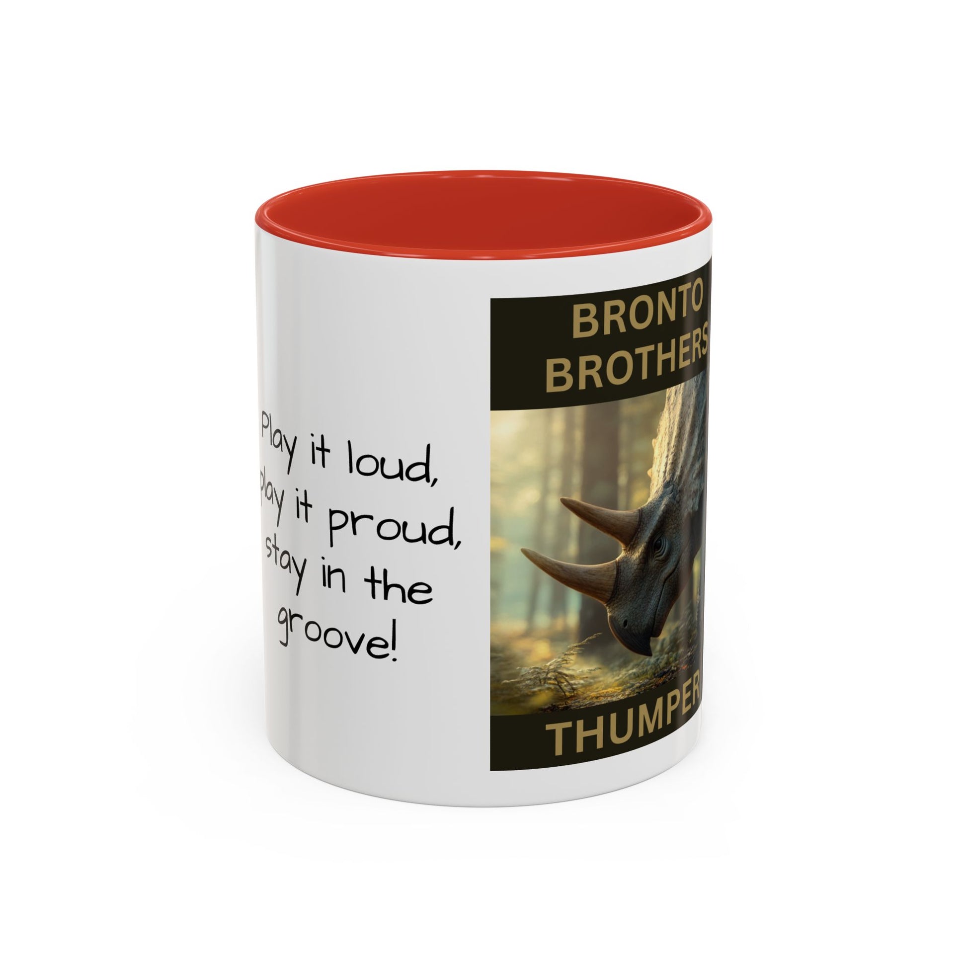 Thumper the Drummer Bronto Brothers Collector Dinosaur Mug