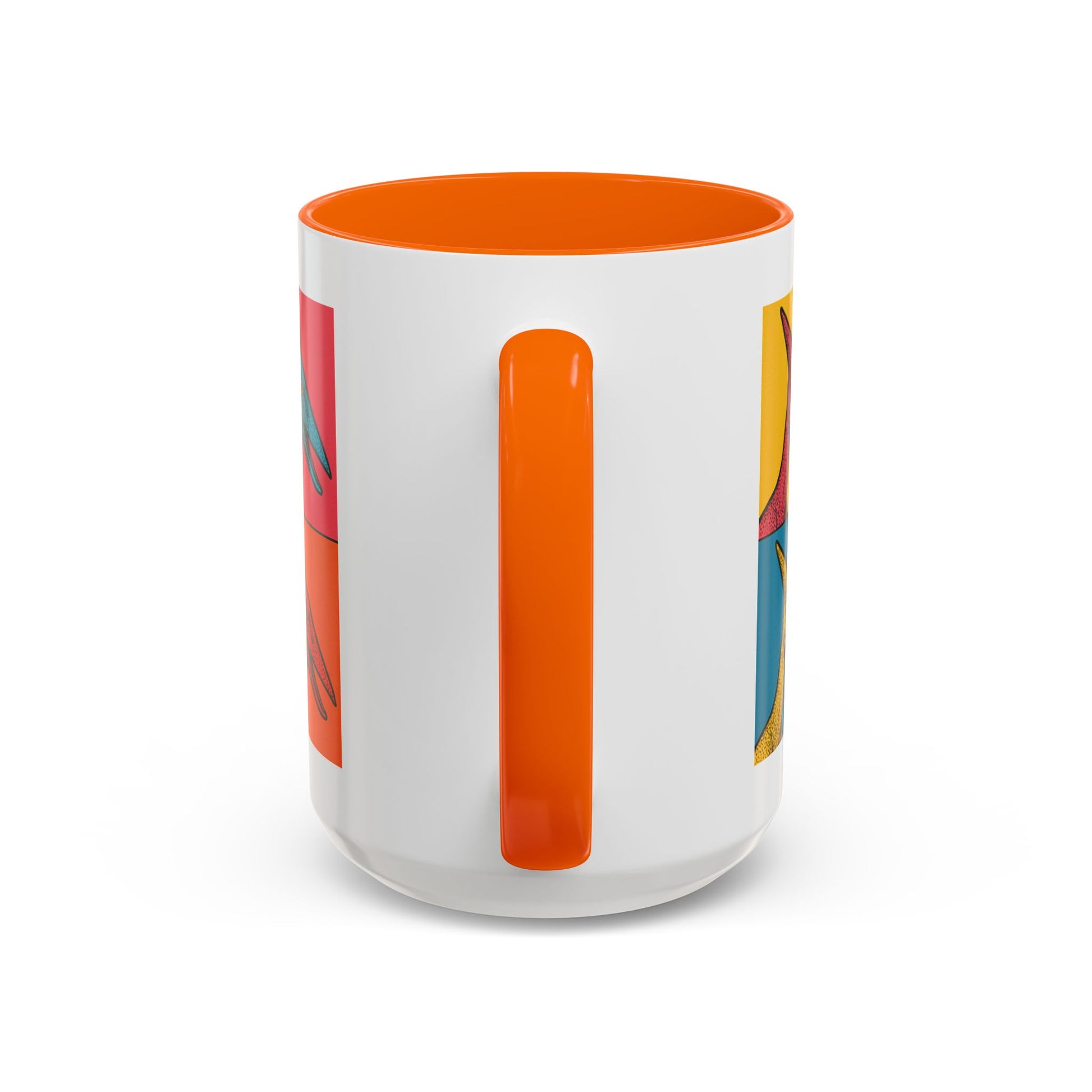 Vibrant Dinosaur Accent Coffee Mug - Quirky Gift for Pterodactyl Lovers, Unique Kitchen Decor, Colorful Ceramic Mug