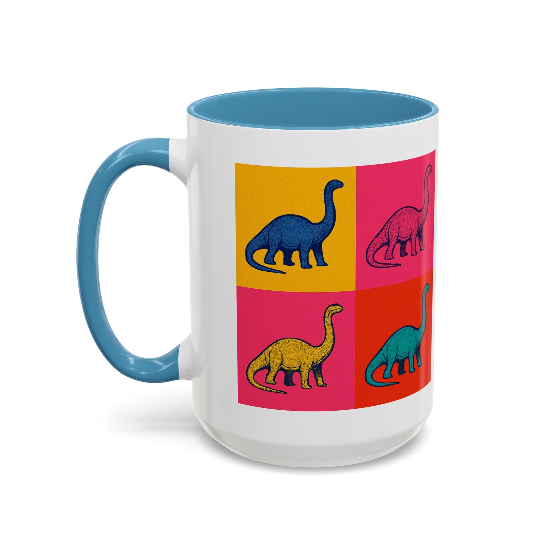 Colorful Dinosaur Accent Coffee Mug - Fun Gift for Dino Lovers, Cute Drinkware for Birthdays, Unique Home Decor, Dinosaur Themed