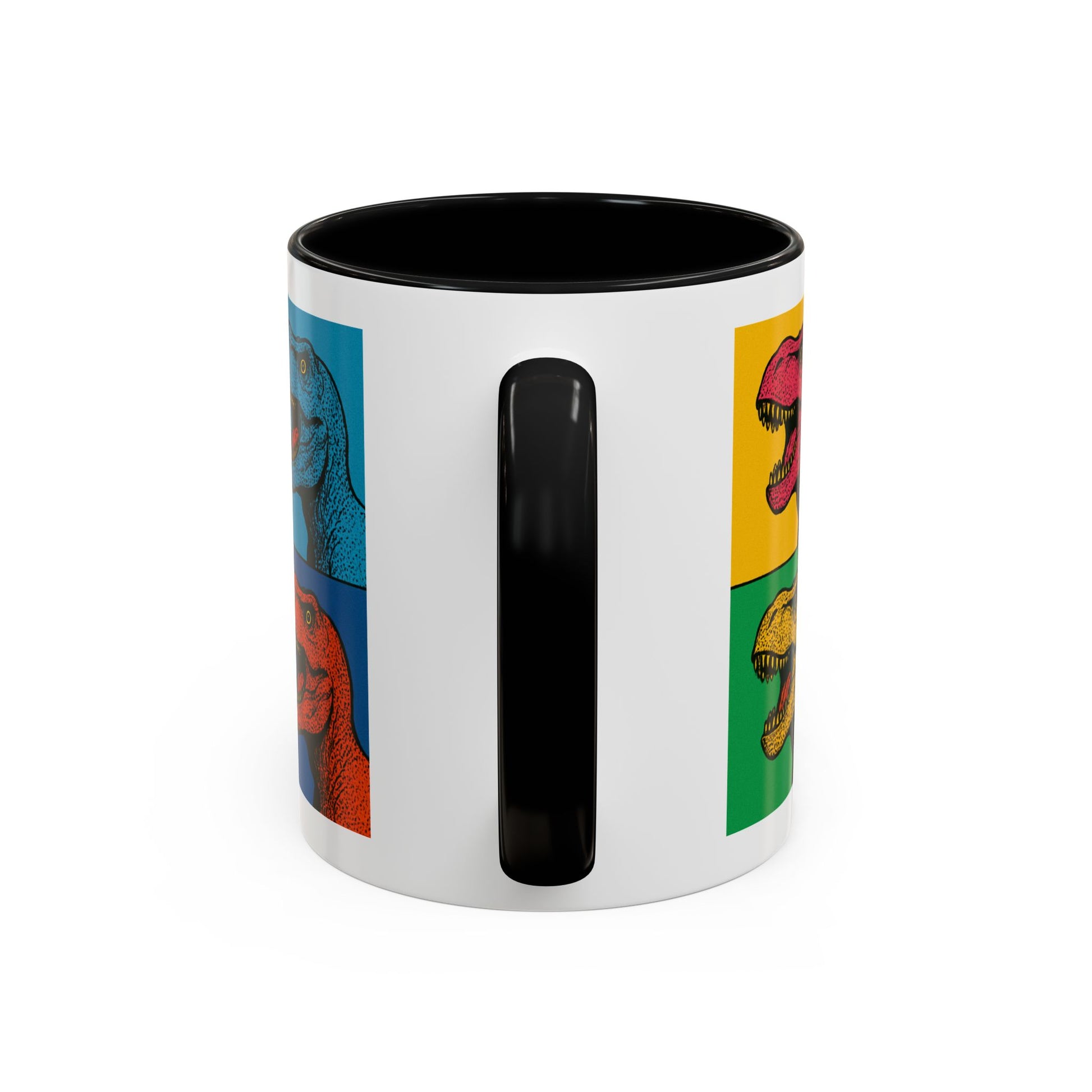 Dinosaur Accent Coffee Mug - Colorful T-Rex Design, Fun Gift for Kids, Perfect for Birthdays, Coffee Lover, Dinosaur Enthusiast