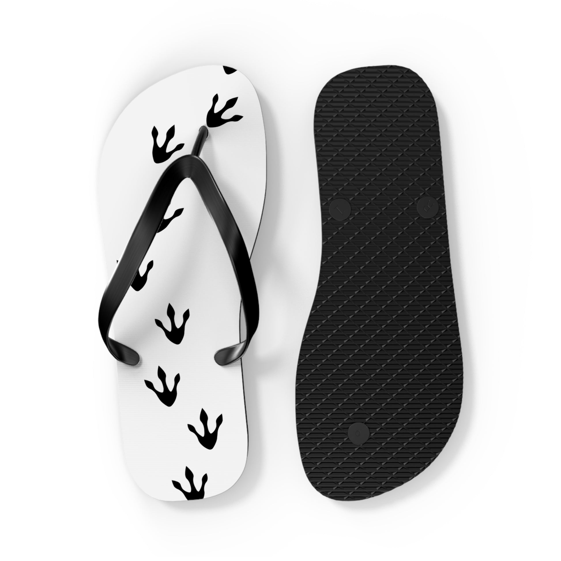 Flip Flops, Dinosaur Footprints Beach Sandals, Fun Summer Shoes, Prehistoric Animal Print Slippers, Kids Toddler Flip Flop Thongs