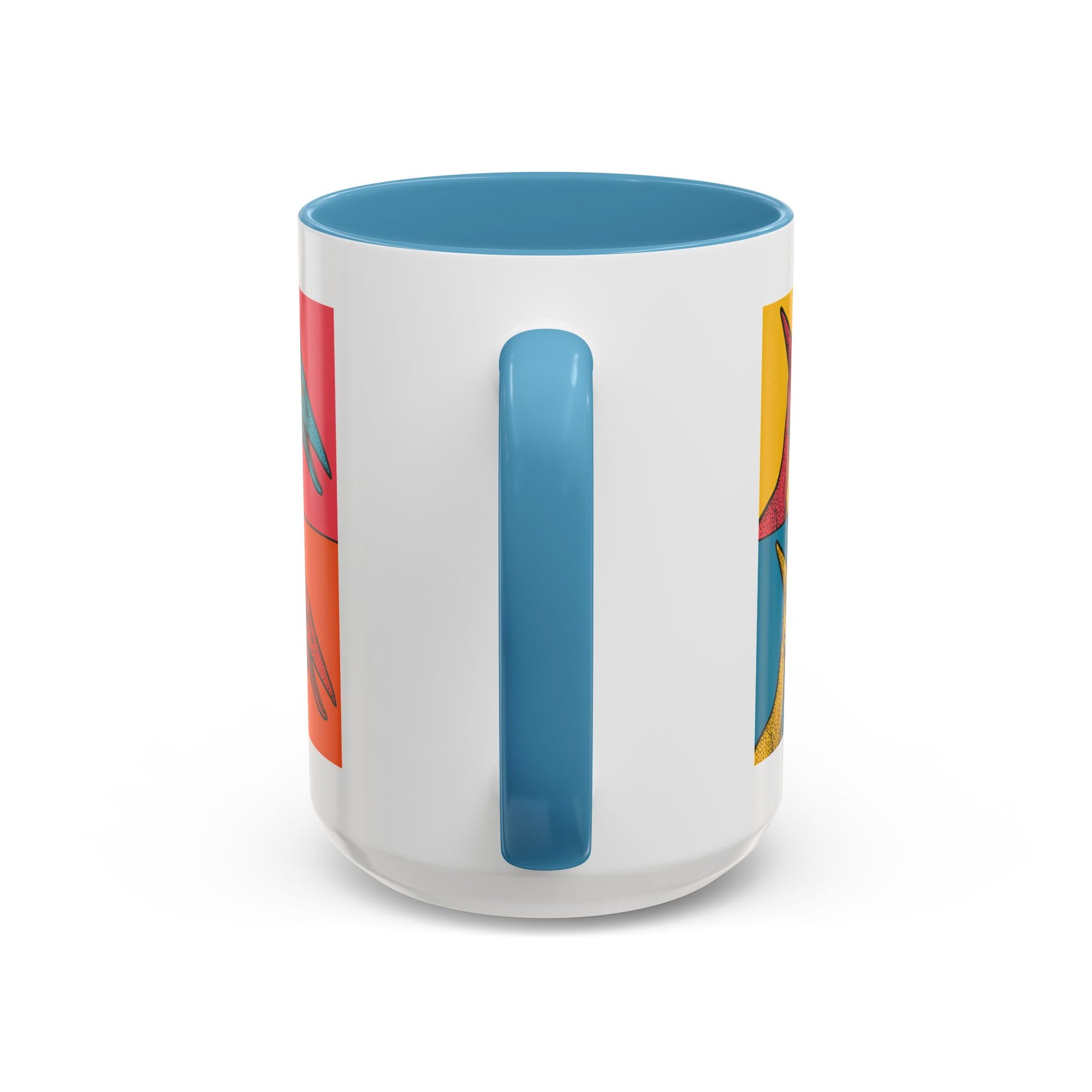 Vibrant Dinosaur Accent Coffee Mug - Quirky Gift for Pterodactyl Lovers, Unique Kitchen Decor, Colorful Ceramic Mug