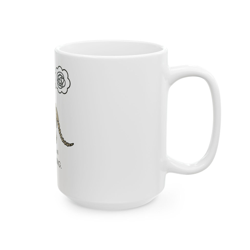 Humorous Overthinking Dinosaur Mug - Perfect Gift for Friends, Coffee Lovers, Jurassic Fans, Quirky Home Decor, Funny Office Cup