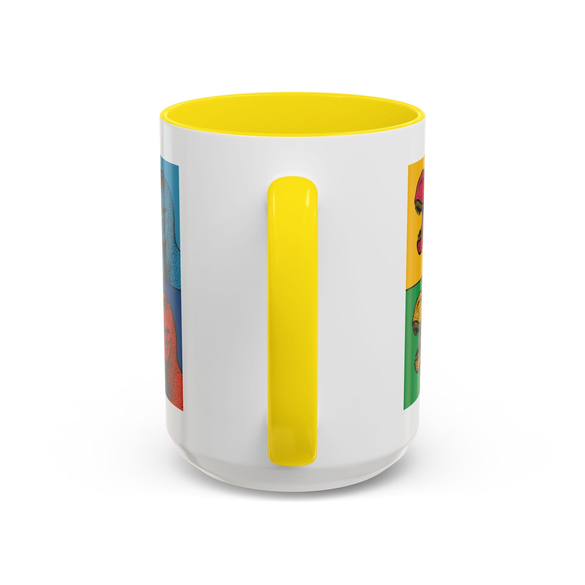 Dinosaur Accent Coffee Mug - Colorful T-Rex Design, Fun Gift for Kids, Perfect for Birthdays, Coffee Lover, Dinosaur Enthusiast