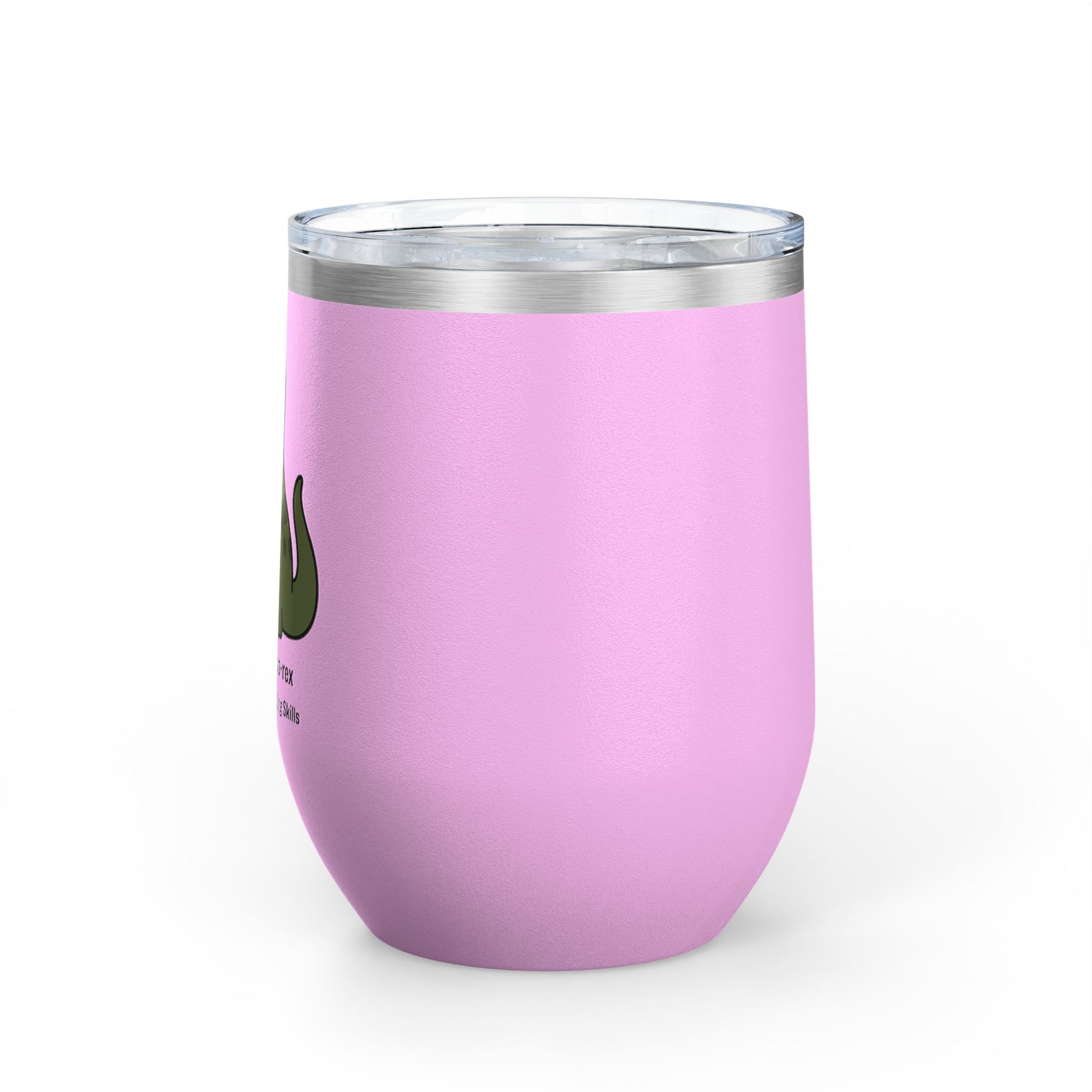 Wine Tumbler with Dinosaur Anxiety, Funny Gift for Dinosaur Lovers, Cute Travel Mug, Humor for Wine Enthusiasts, T-Rex Coping Skills Cup