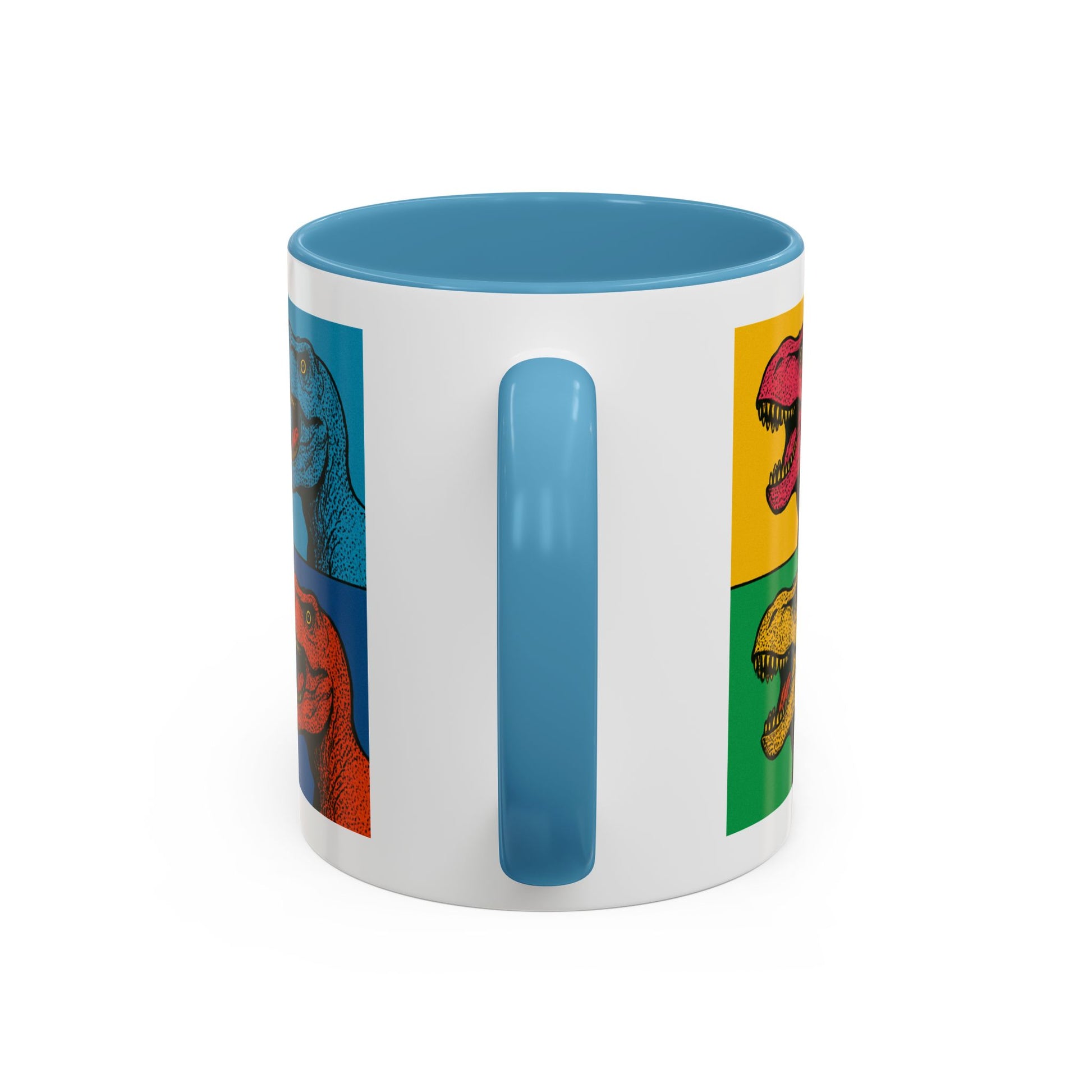 Dinosaur Accent Coffee Mug - Colorful T-Rex Design, Fun Gift for Kids, Perfect for Birthdays, Coffee Lover, Dinosaur Enthusiast