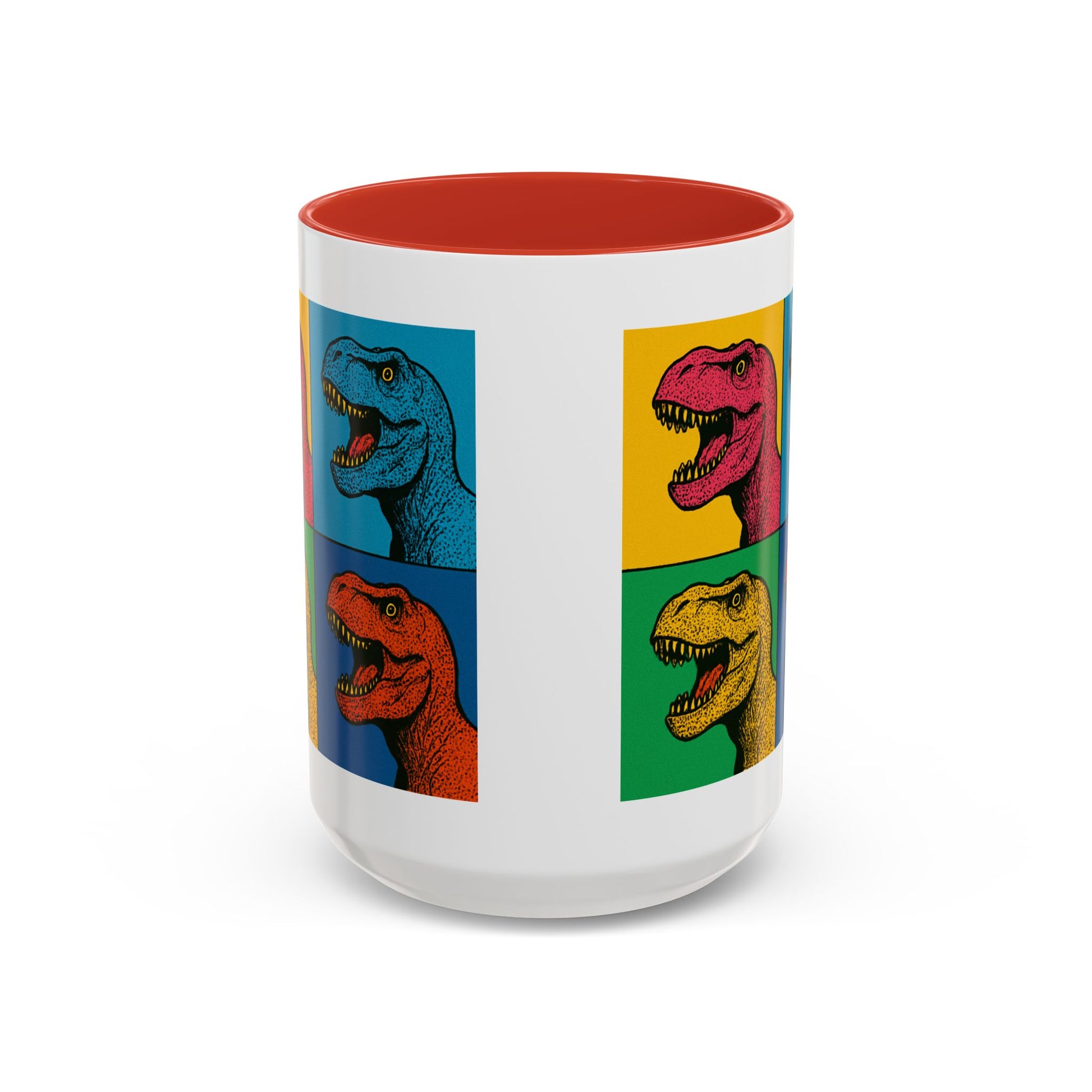 Dinosaur Accent Coffee Mug - Colorful T-Rex Design, Fun Gift for Kids, Perfect for Birthdays, Coffee Lover, Dinosaur Enthusiast