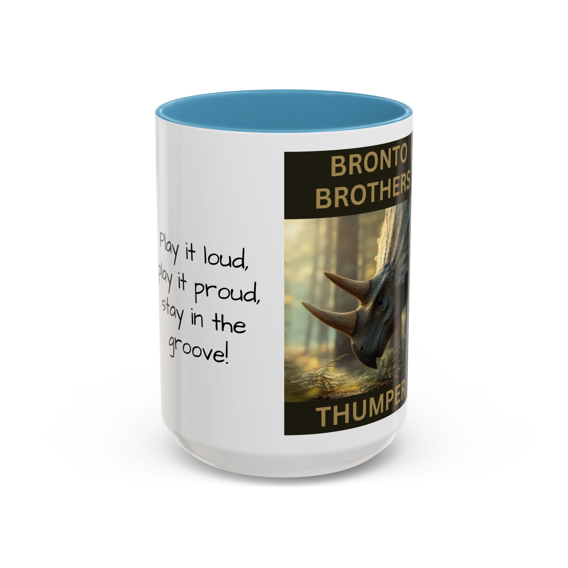 Thumper the Drummer Bronto Brothers Collector Dinosaur Mug