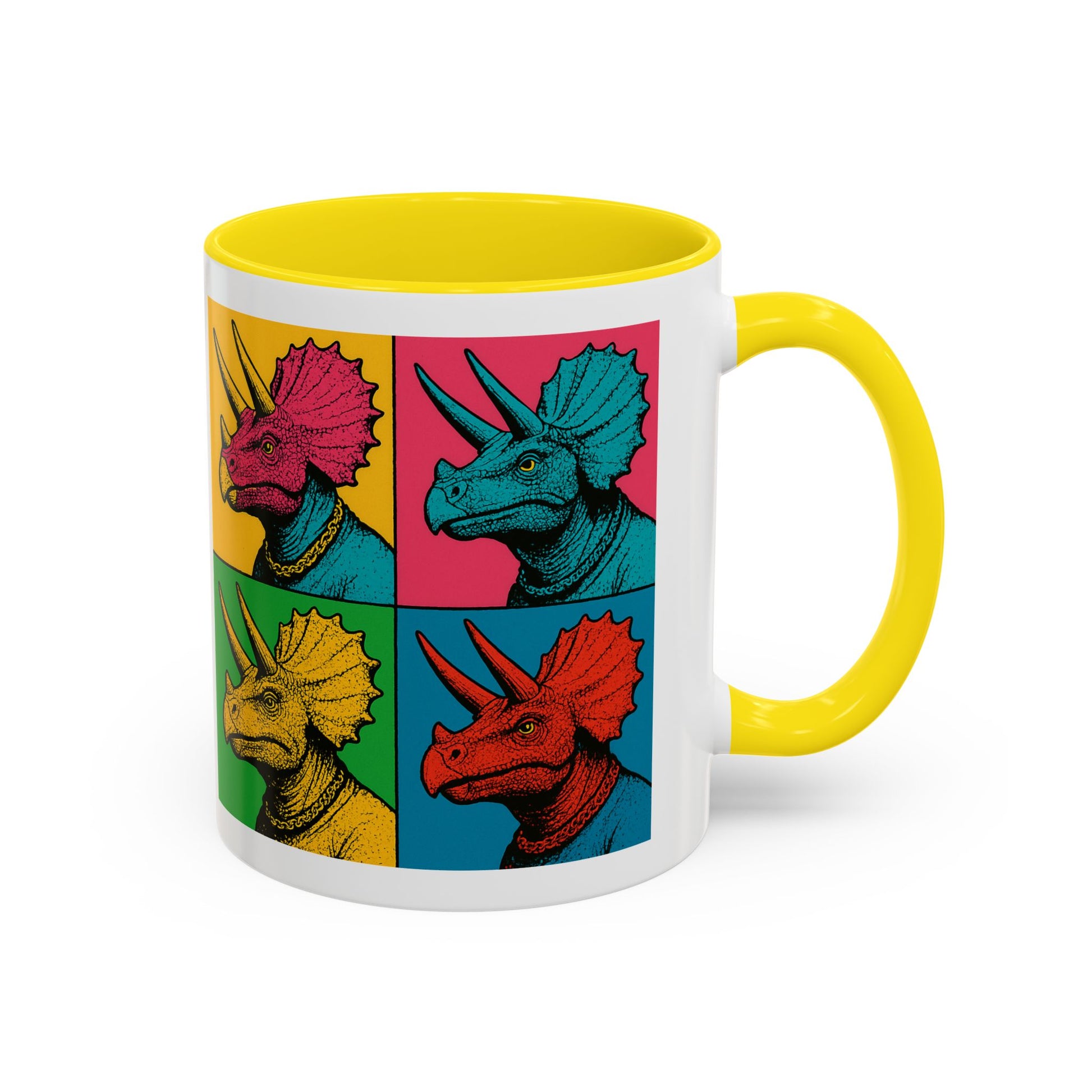 Colorful Triceratops Accent Coffee Mug - Funky Dinosaur Mug, Gift for Dino Lovers, Pop Art Coffee Cup, Holiday or Birthday Gift, Cute [...]