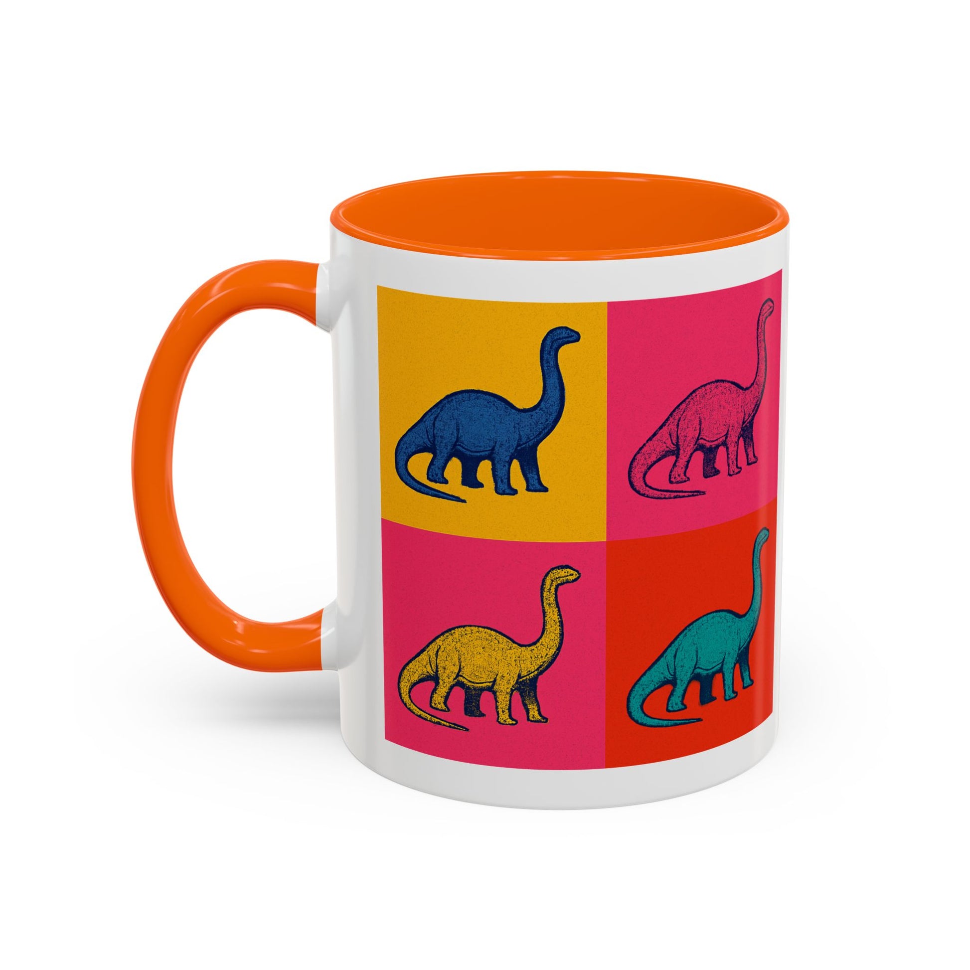 Colorful Dinosaur Accent Coffee Mug - Fun Gift for Dino Lovers, Cute Drinkware for Birthdays, Unique Home Decor, Dinosaur Themed