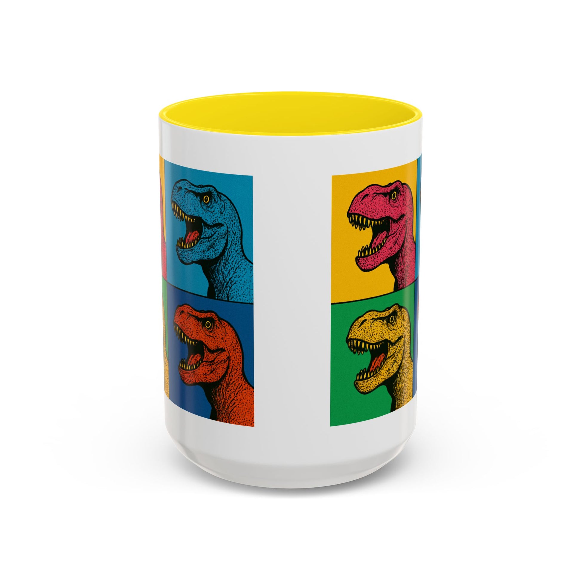 Dinosaur Accent Coffee Mug - Colorful T-Rex Design, Fun Gift for Kids, Perfect for Birthdays, Coffee Lover, Dinosaur Enthusiast