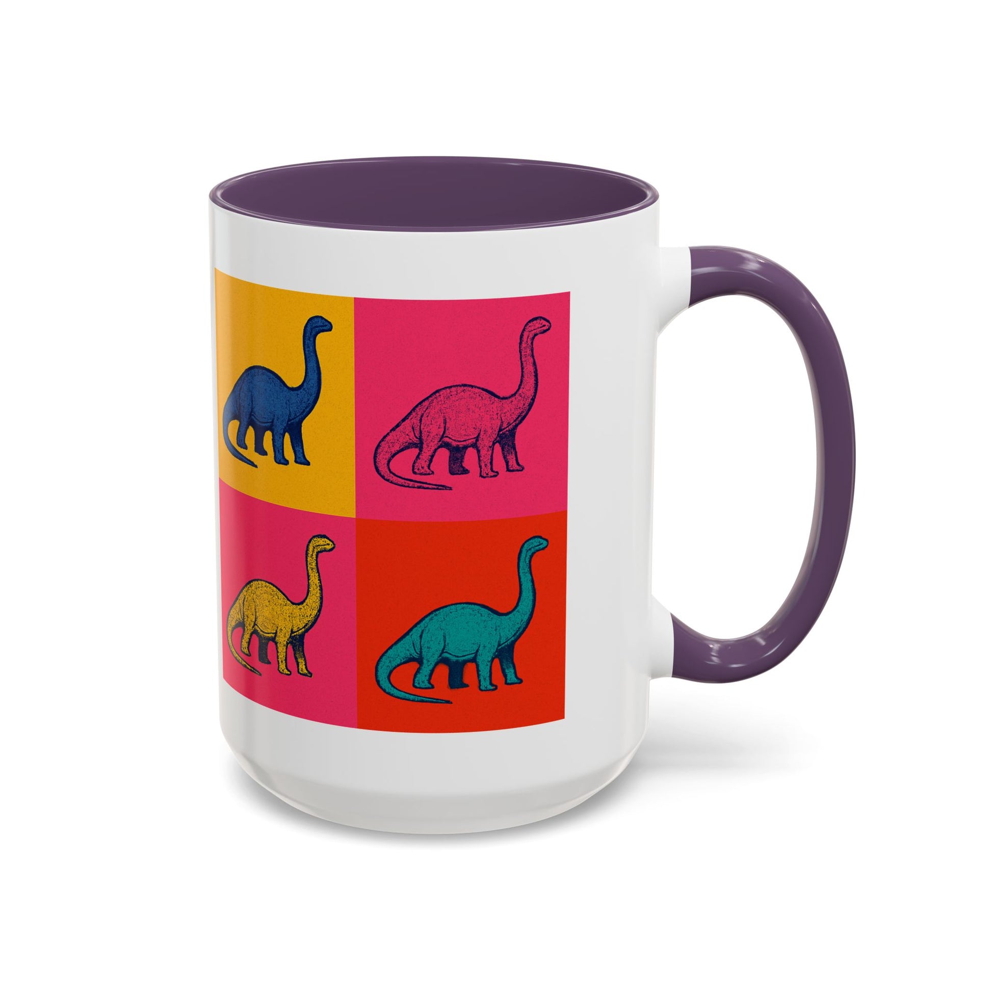 Colorful Dinosaur Accent Coffee Mug - Fun Gift for Dino Lovers, Cute Drinkware for Birthdays, Unique Home Decor, Dinosaur Themed