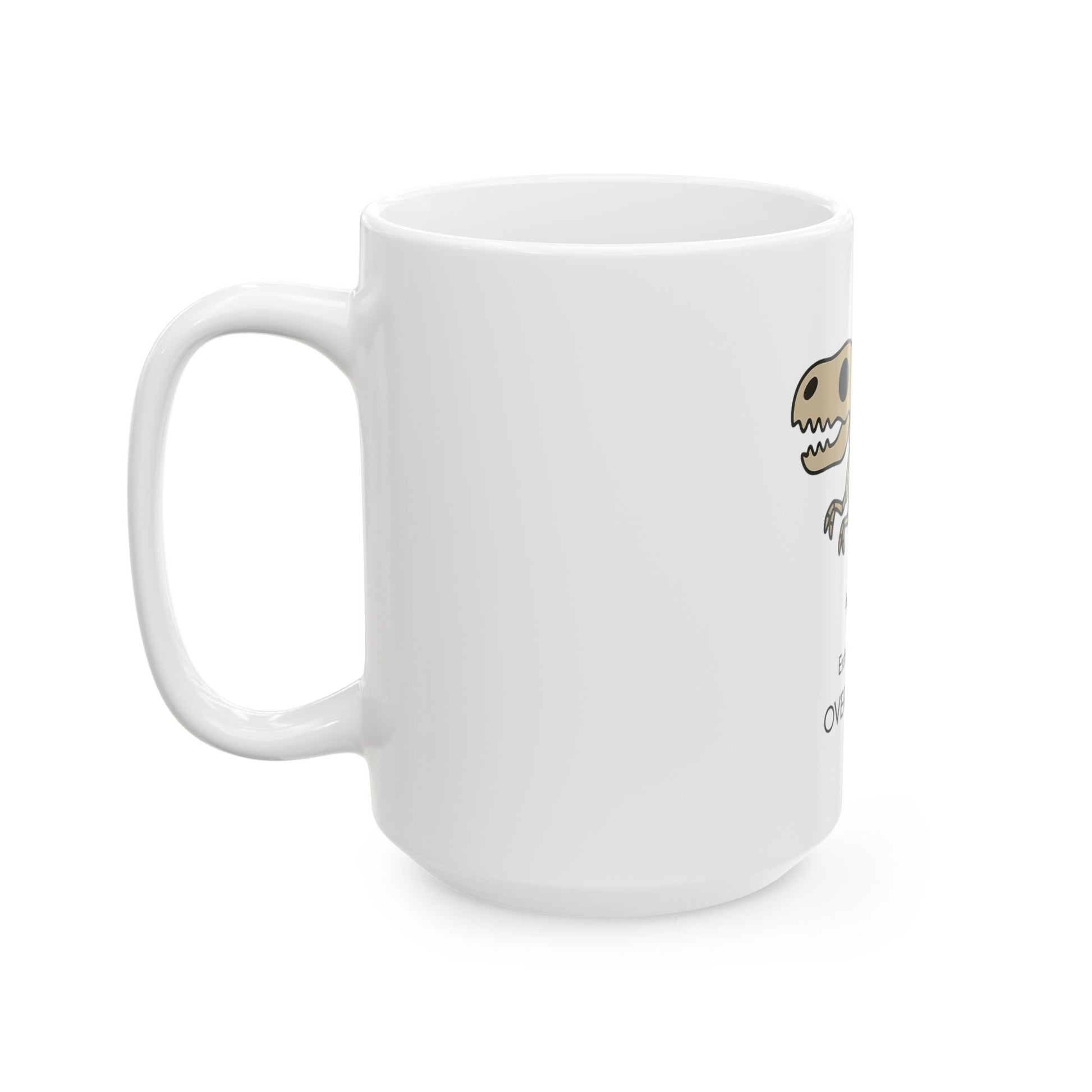 Humorous Overthinking Dinosaur Mug - Perfect Gift for Friends, Coffee Lovers, Jurassic Fans, Quirky Home Decor, Funny Office Cup