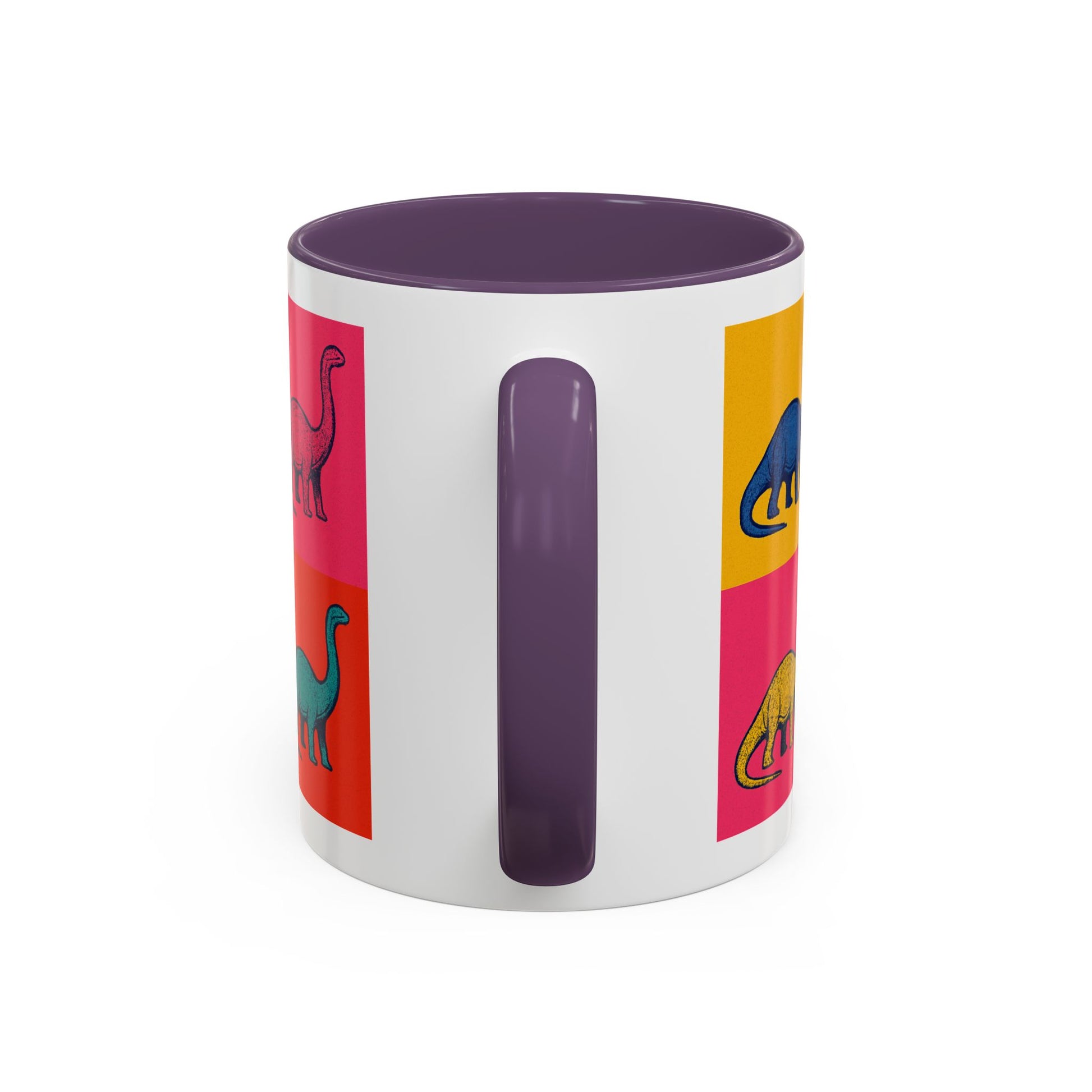 Colorful Dinosaur Accent Coffee Mug - Fun Gift for Dino Lovers, Cute Drinkware for Birthdays, Unique Home Decor, Dinosaur Themed