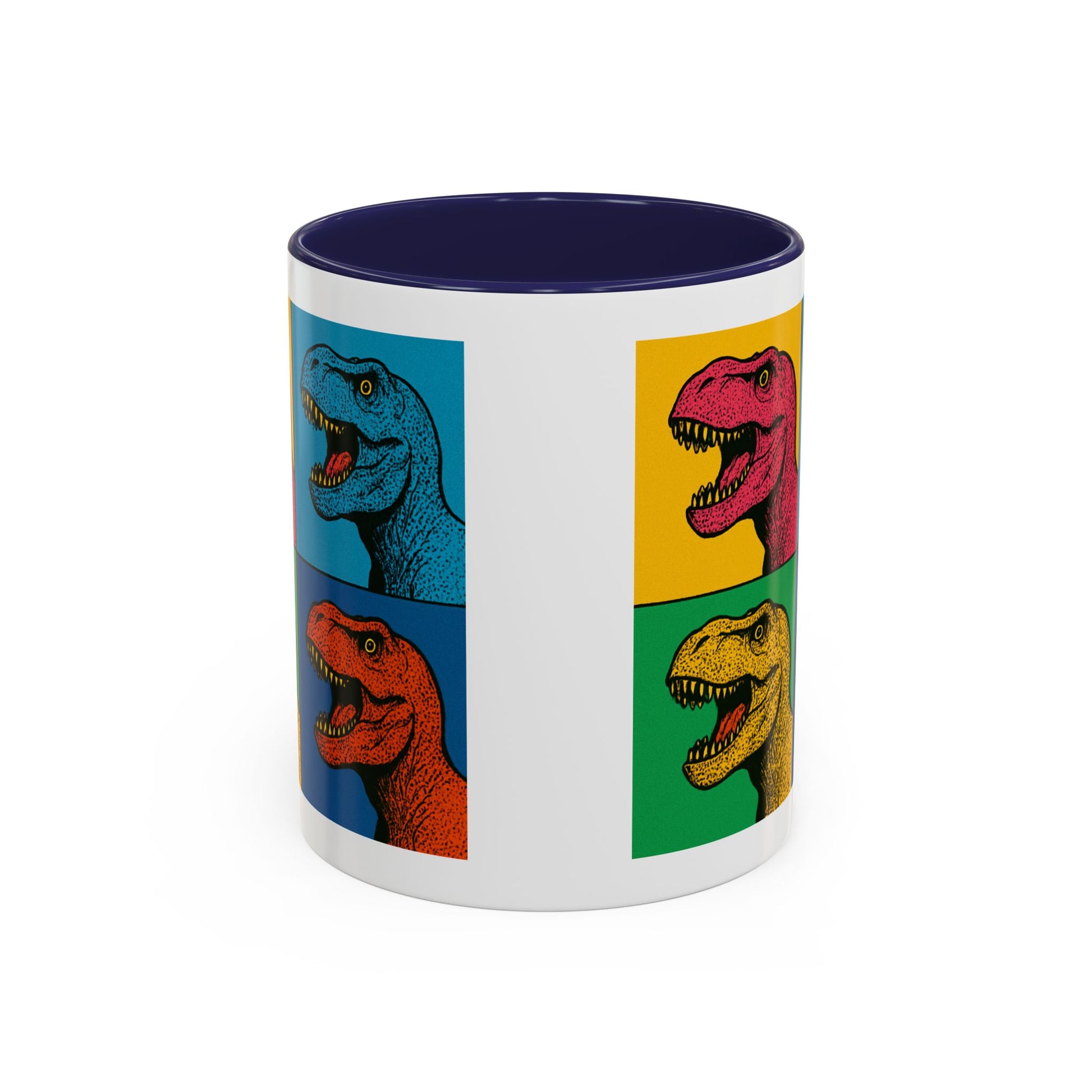 Dinosaur Accent Coffee Mug - Colorful T-Rex Design, Fun Gift for Kids, Perfect for Birthdays, Coffee Lover, Dinosaur Enthusiast