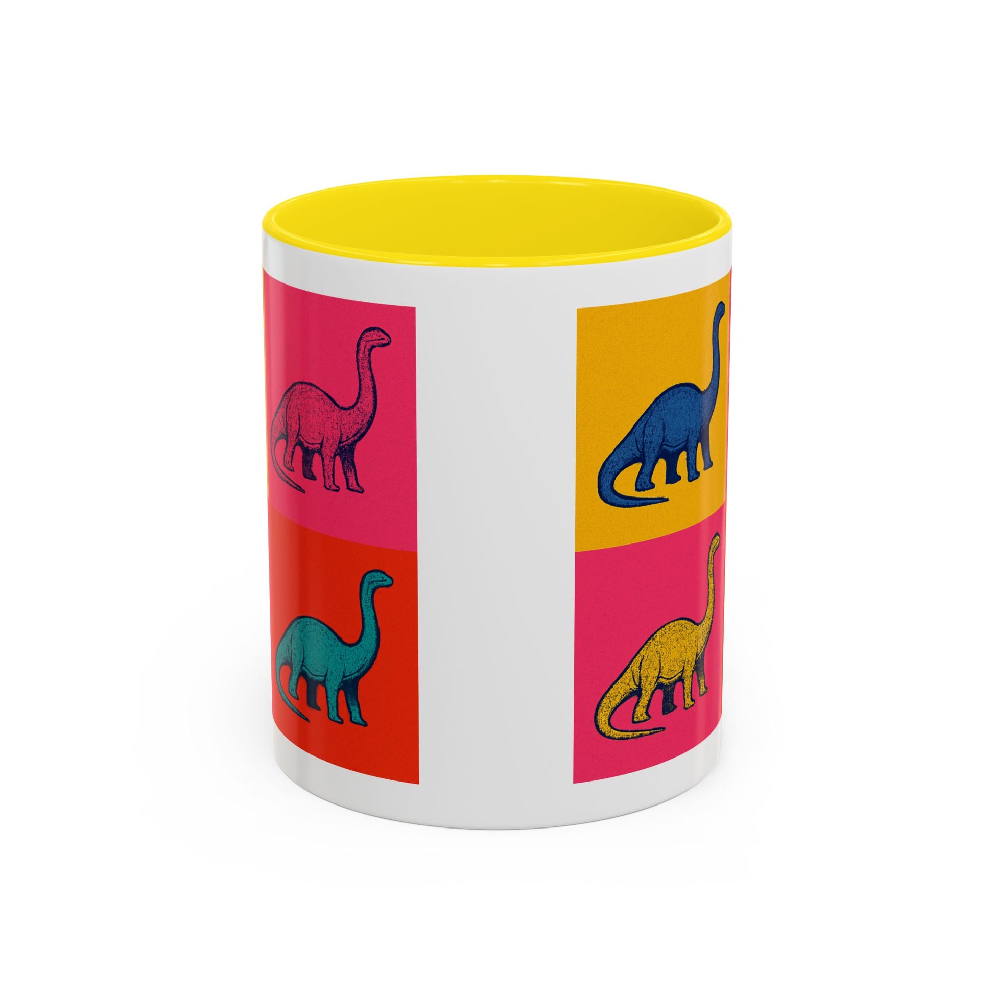 Colorful Dinosaur Accent Coffee Mug - Fun Gift for Dino Lovers, Cute Drinkware for Birthdays, Unique Home Decor, Dinosaur Themed