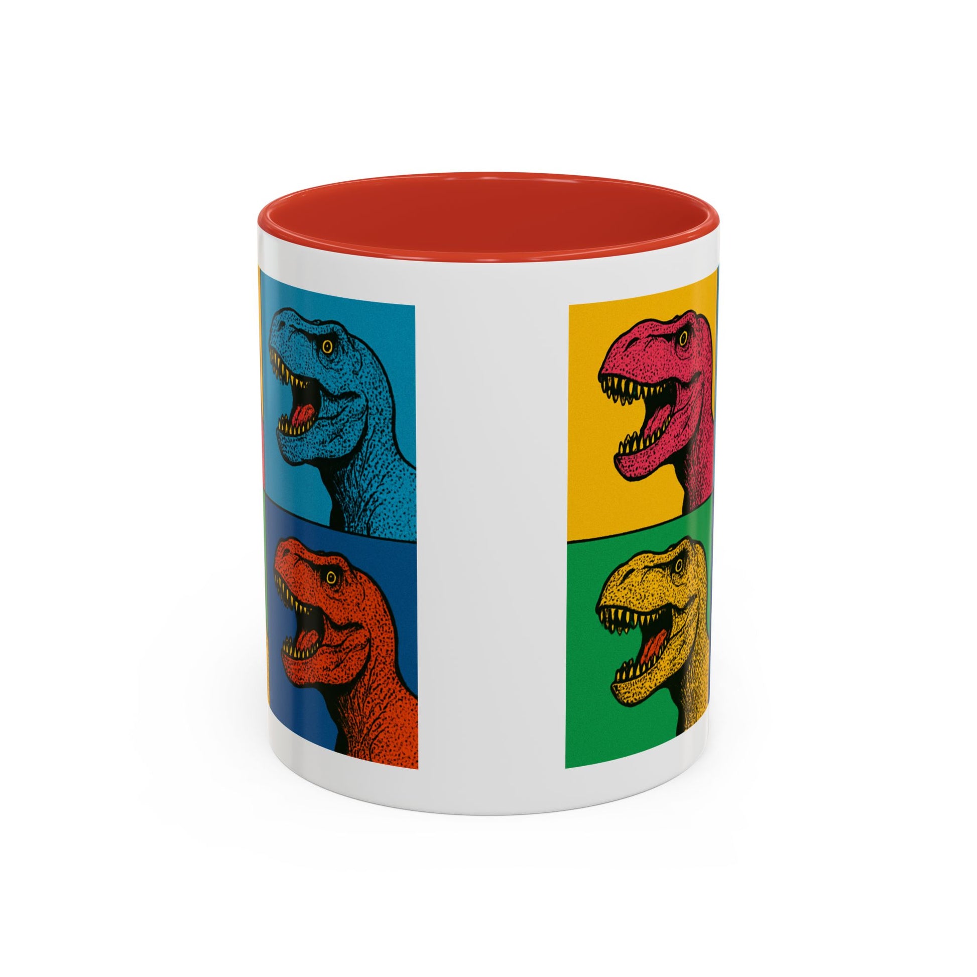 Dinosaur Accent Coffee Mug - Colorful T-Rex Design, Fun Gift for Kids, Perfect for Birthdays, Coffee Lover, Dinosaur Enthusiast