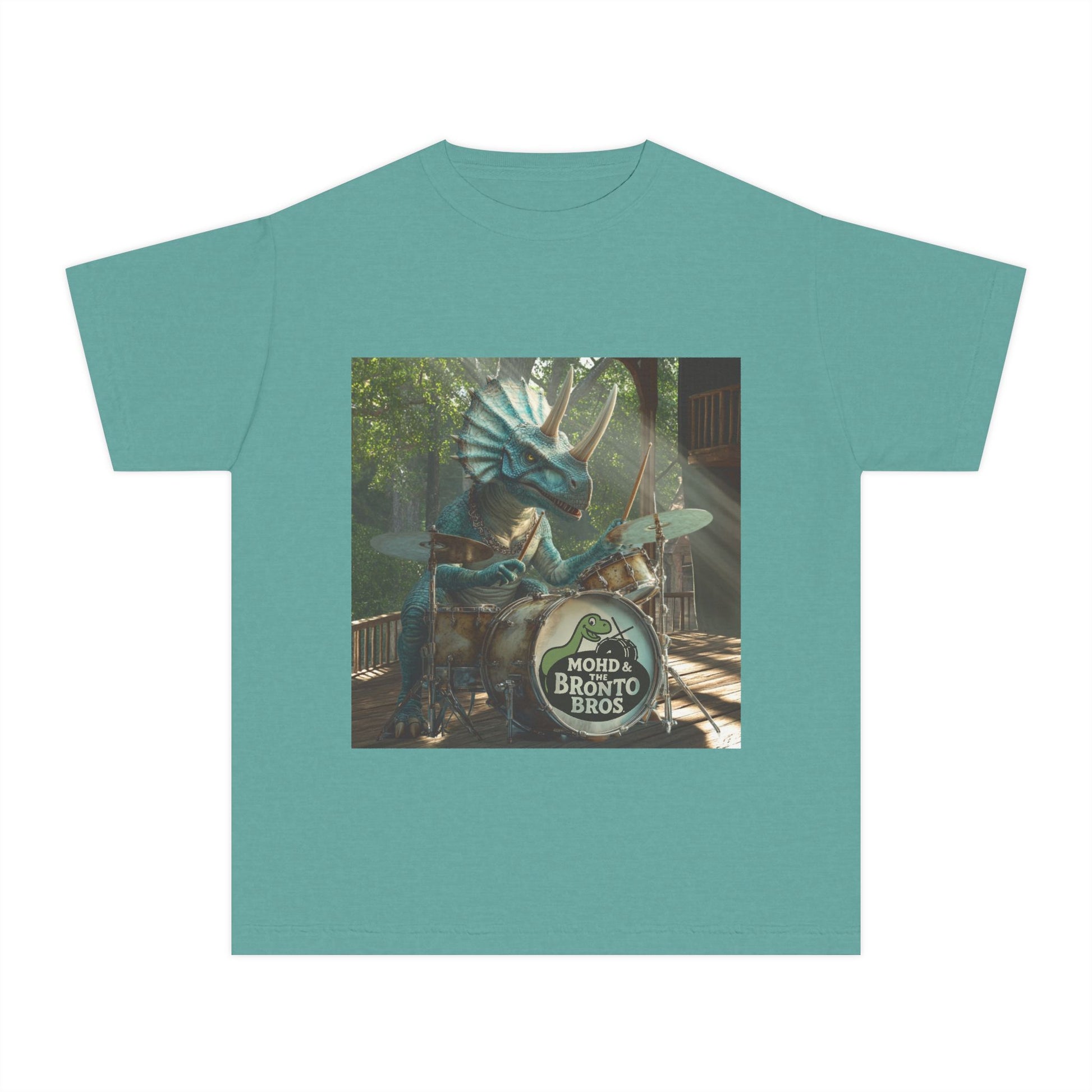 Youth Midweight Tee with Dino Adventure Design for Kids, Perfect for Summer Fun, Birthday Parties, Concerts, or Roarsome Events!
