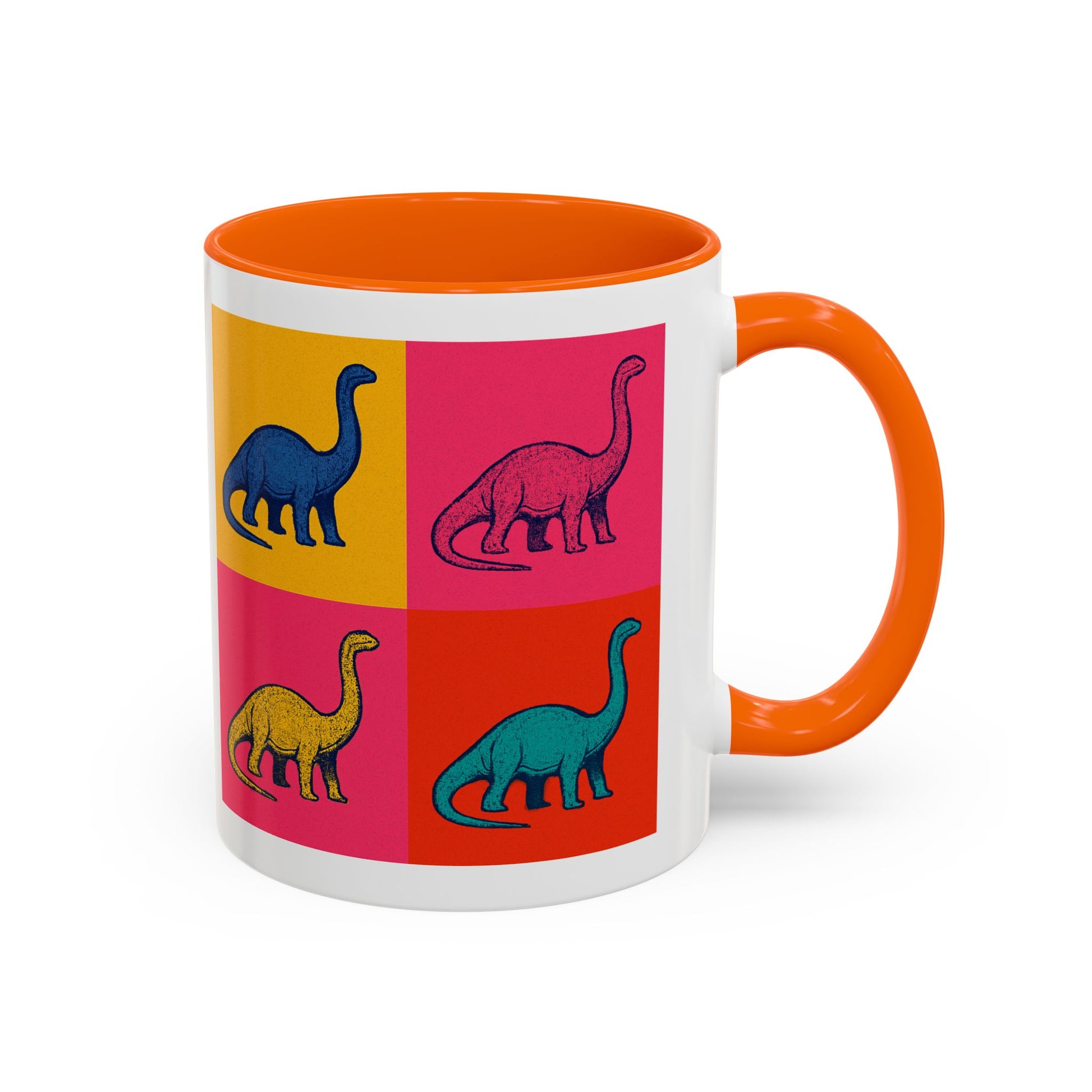 Colorful Dinosaur Accent Coffee Mug - Fun Gift for Dino Lovers, Cute Drinkware for Birthdays, Unique Home Decor, Dinosaur Themed