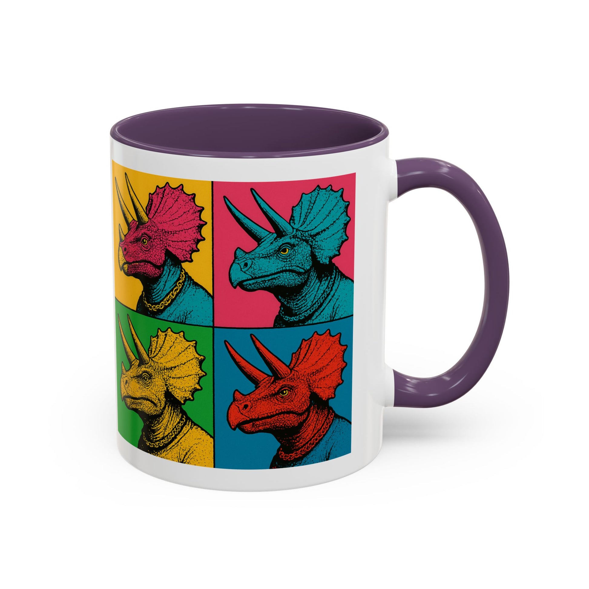 Colorful Triceratops Accent Coffee Mug - Funky Dinosaur Mug, Gift for Dino Lovers, Pop Art Coffee Cup, Holiday or Birthday Gift, Cute [...]
