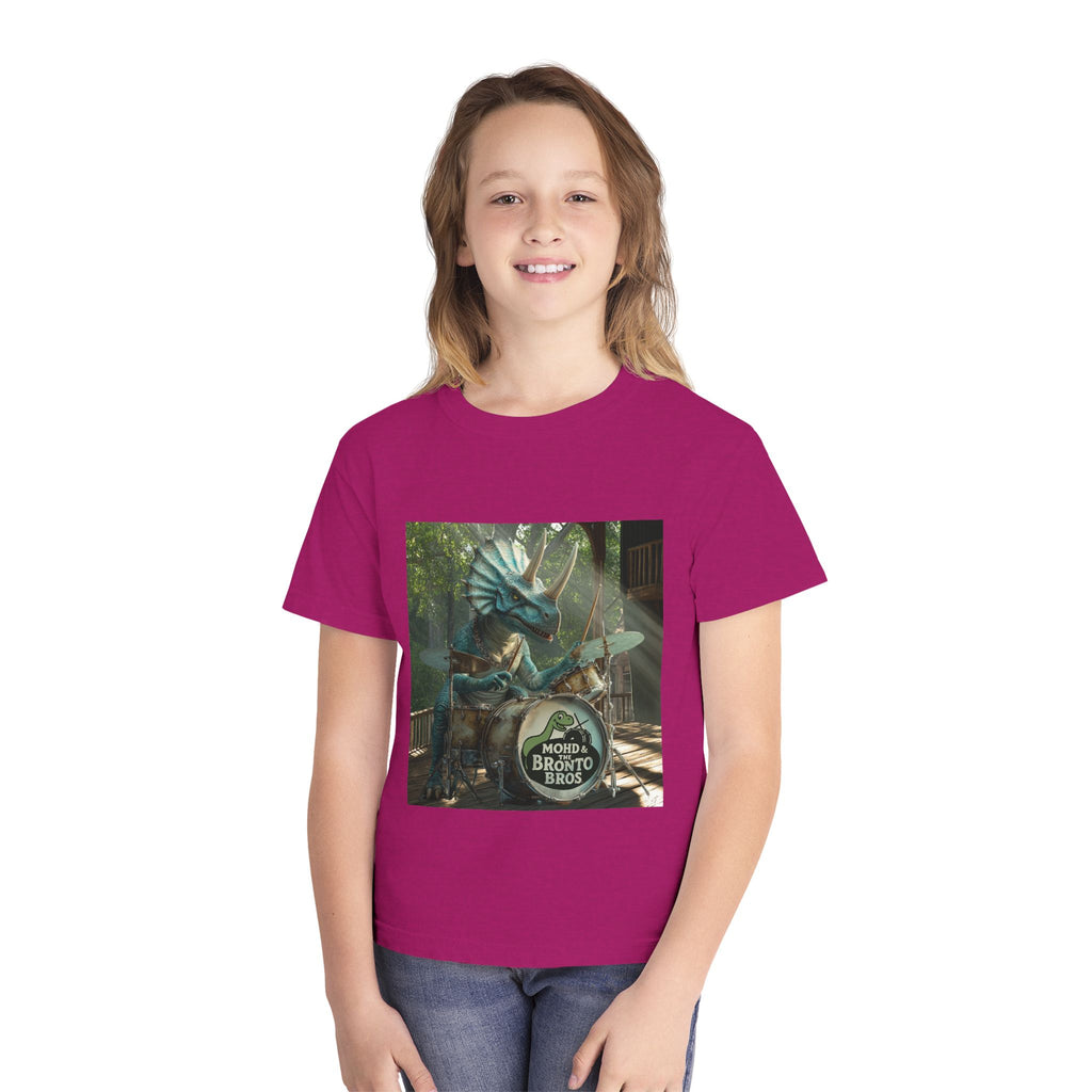Youth Midweight Tee with Dino Adventure Design for Kids, Perfect for Summer Fun, Birthday Parties, Concerts, or Roarsome Events!