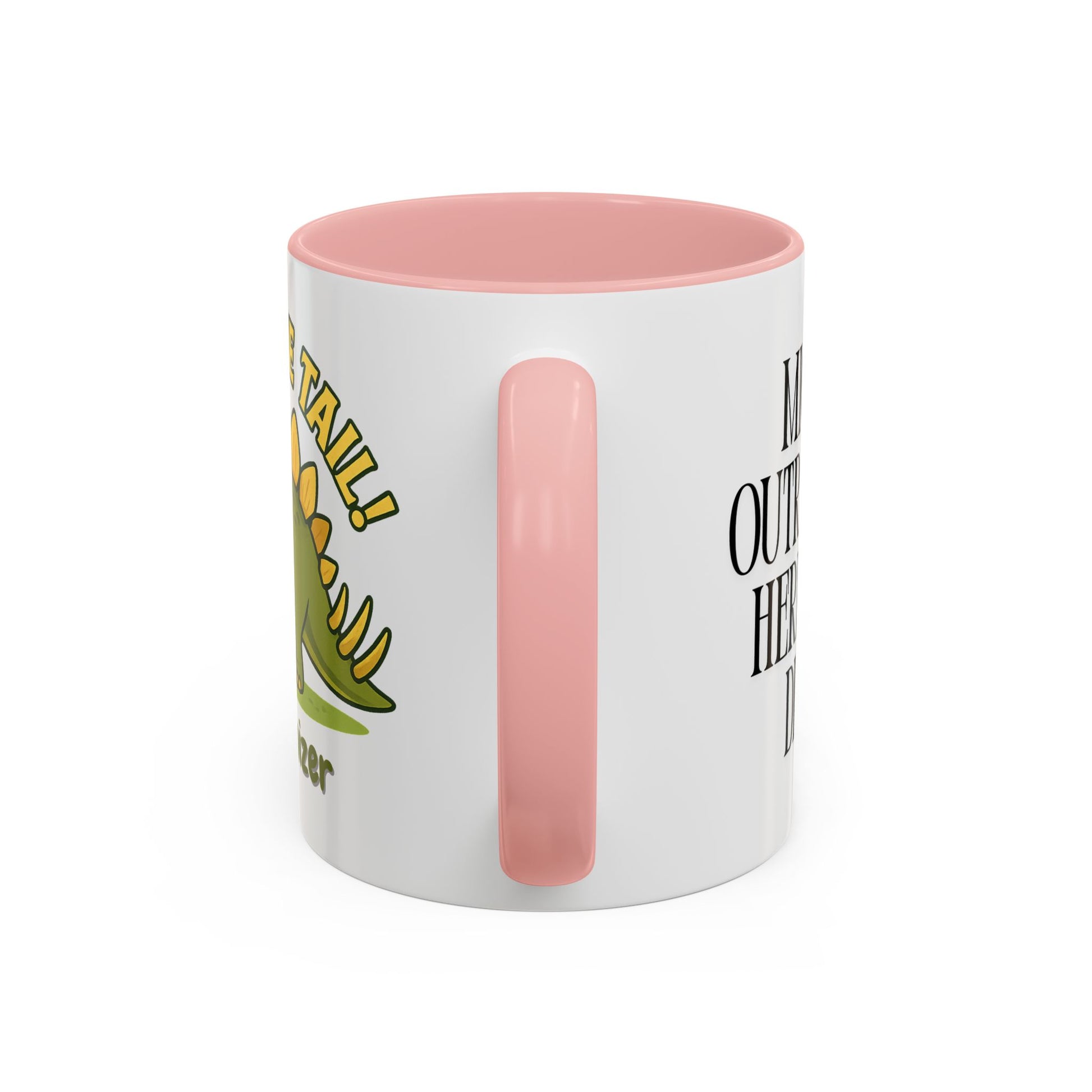 Thagomizer "Mind the Tail" Dinosaur Mug, Fun Gift for Dinosaur Lovers, Unique Office Cup, Birthday Present, Whimsical Tea or Coffee Mug