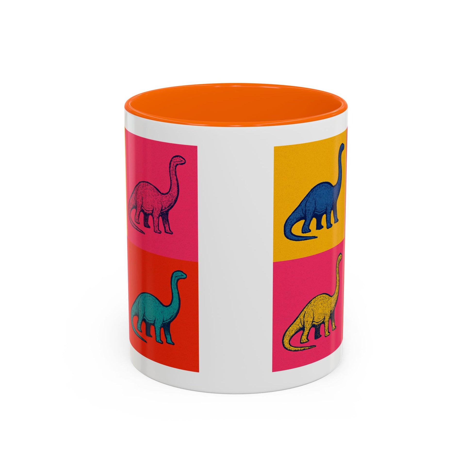 Colorful Dinosaur Accent Coffee Mug - Fun Gift for Dino Lovers, Cute Drinkware for Birthdays, Unique Home Decor, Dinosaur Themed