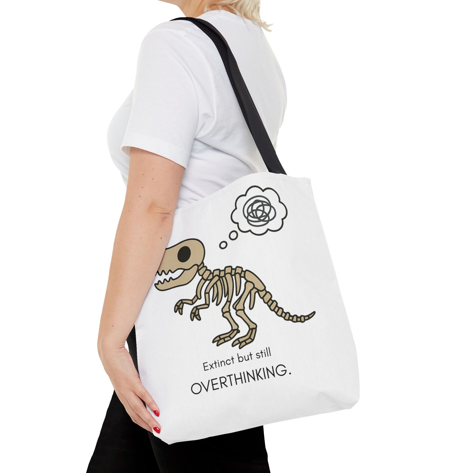 Dinosaur Tote Bag - Extinct but still OVERTHINKING, Funny Tote, Gift for Students, Eco-Friendly Carryall, Unique Shopper Bag, Cute Bag [...]