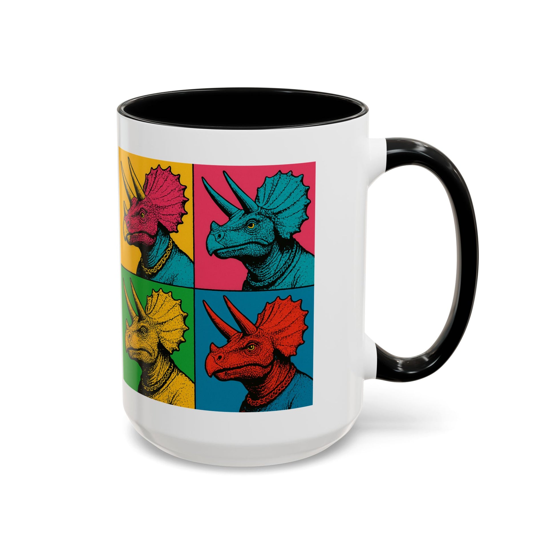 Colorful Triceratops Accent Coffee Mug - Funky Dinosaur Mug, Gift for Dino Lovers, Pop Art Coffee Cup, Holiday or Birthday Gift, Cute [...]